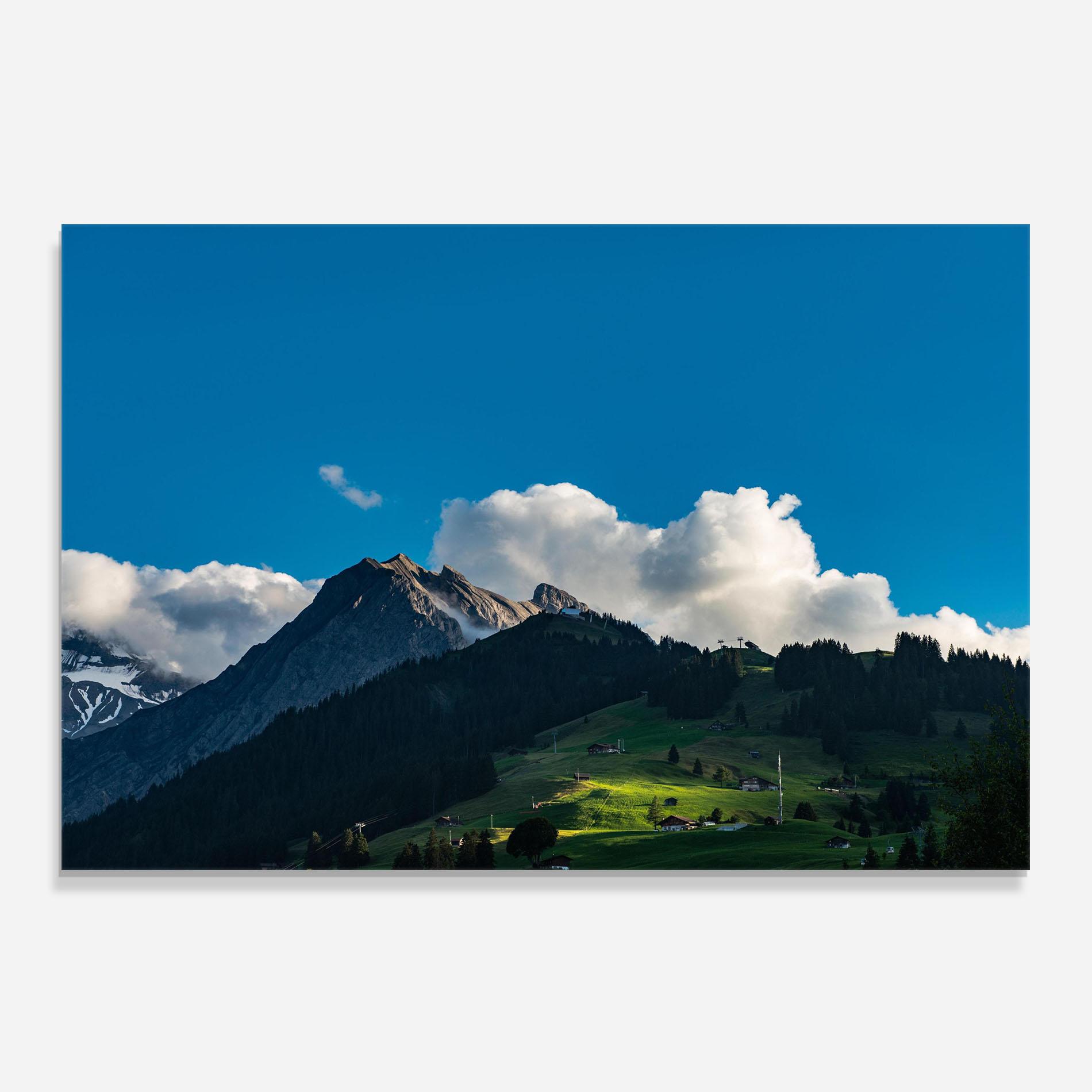 Panou Sticla Bucatarie Beautiful Mountain Cloud View mockup 0