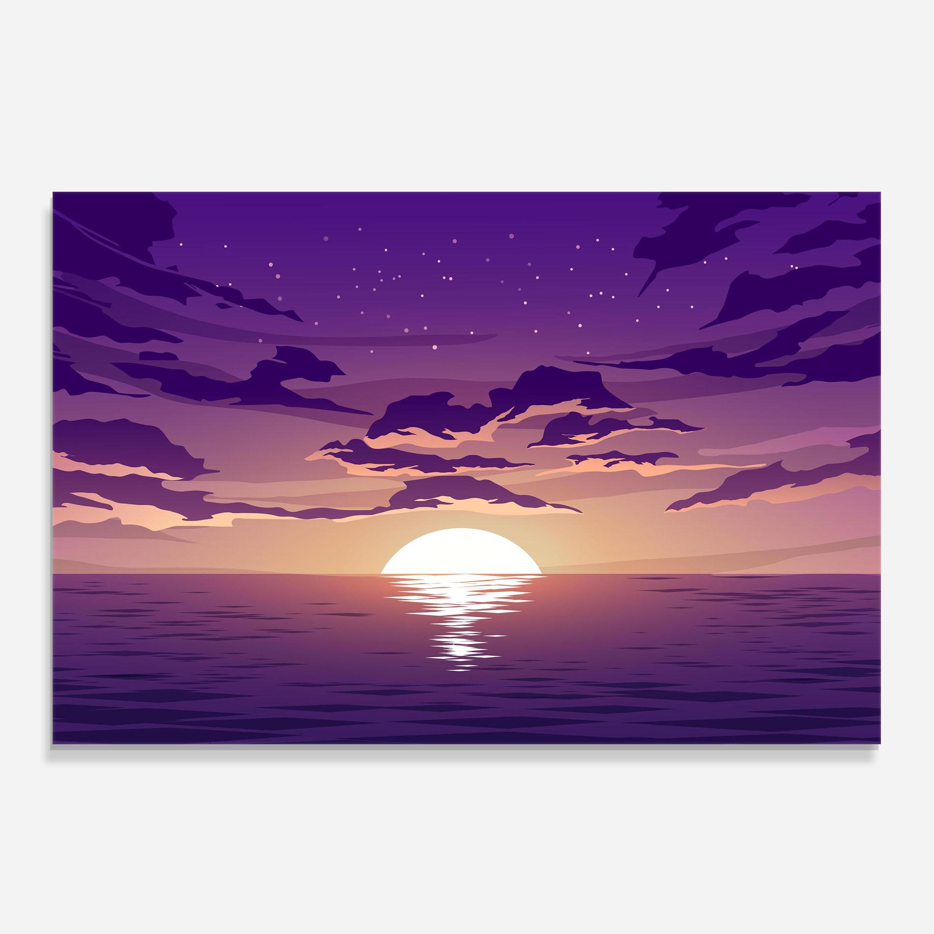 Panou Sticla Bucatarie Cloud Purple mockup 0
