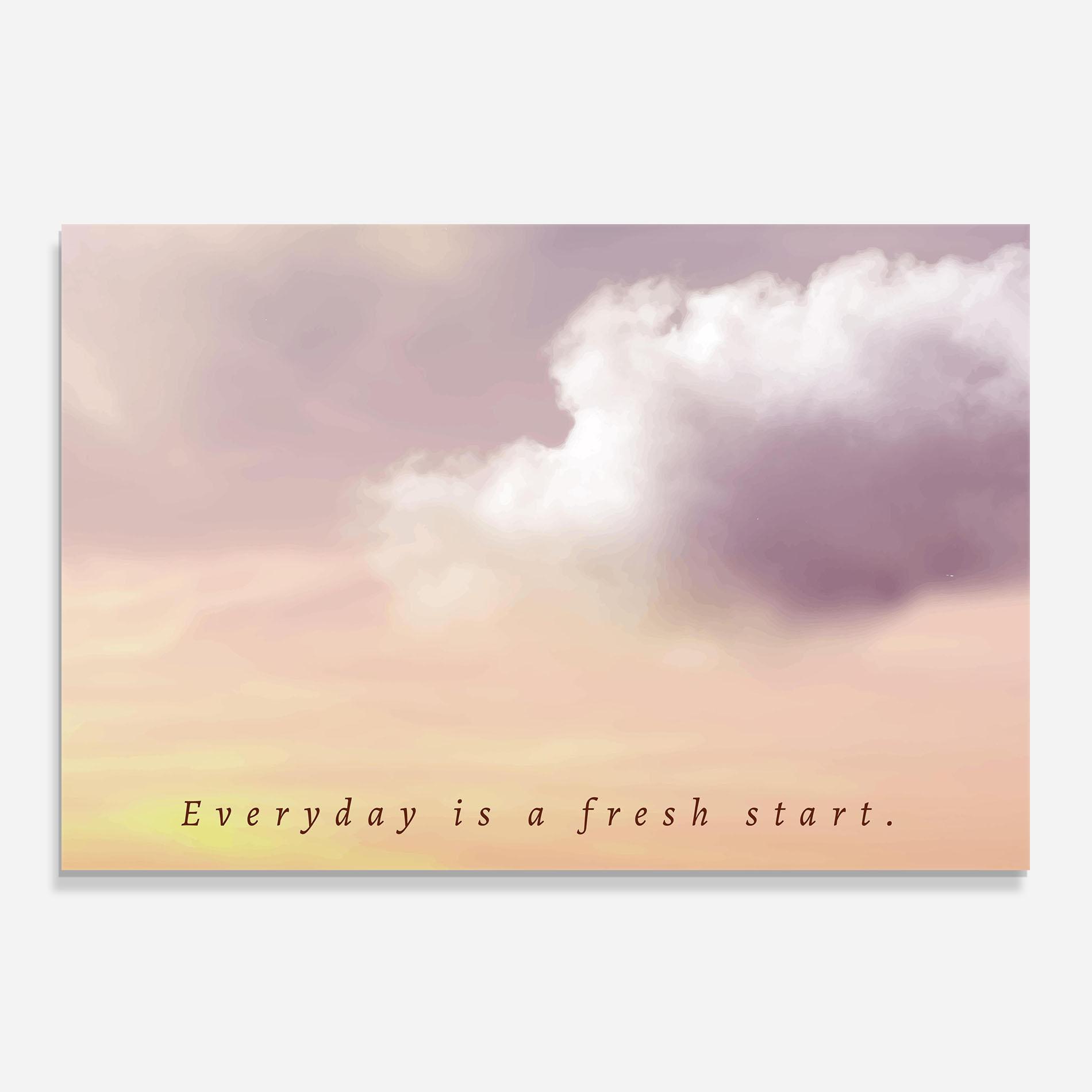 Panou Sticla Bucatarie Clouds Text Cream mockup 0