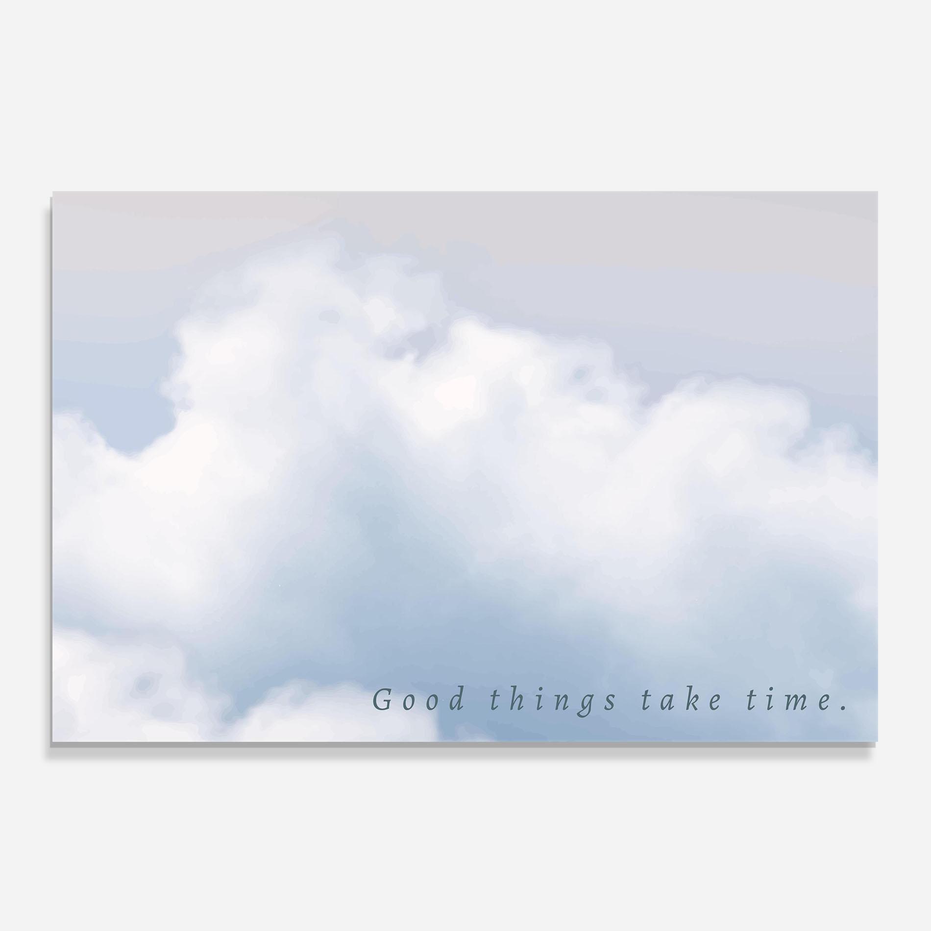 Panou Sticla Bucatarie Clouds Text White mockup 0