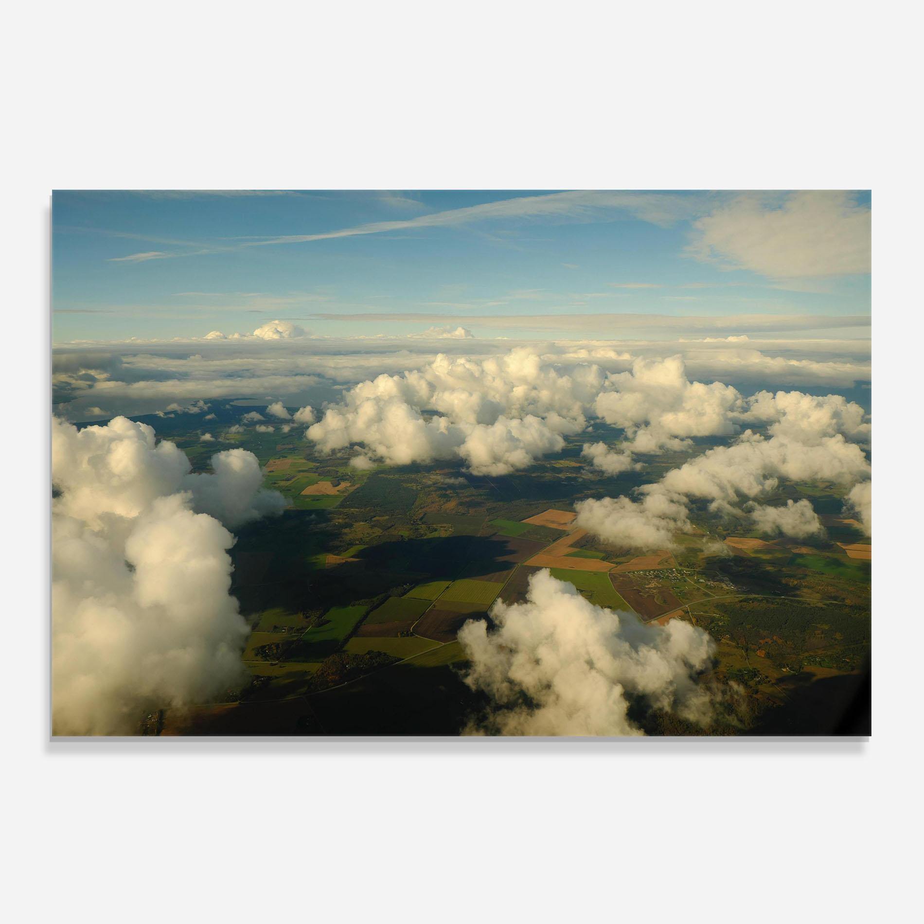 Panou Sticla Bucatarie Clouds View From Plane mockup 0