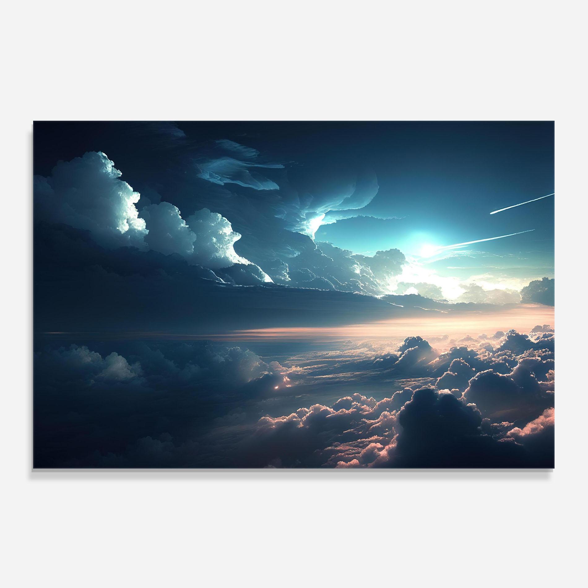 Panou Sticla Bucatarie Dark Clouds mockup 0
