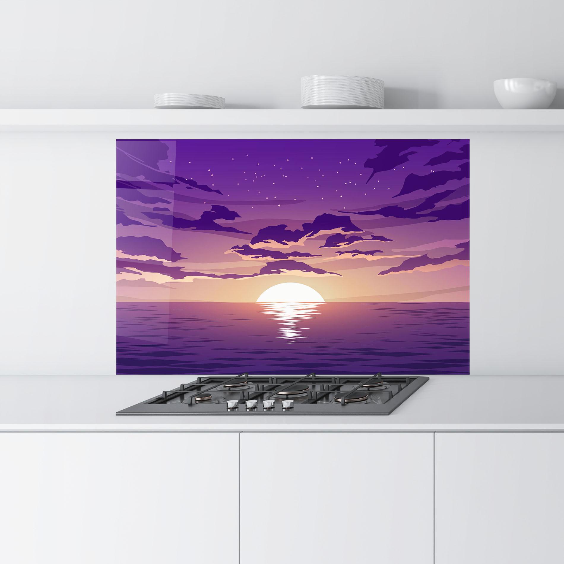 Panou Sticla Bucatarie Cloud Purple mockup 9