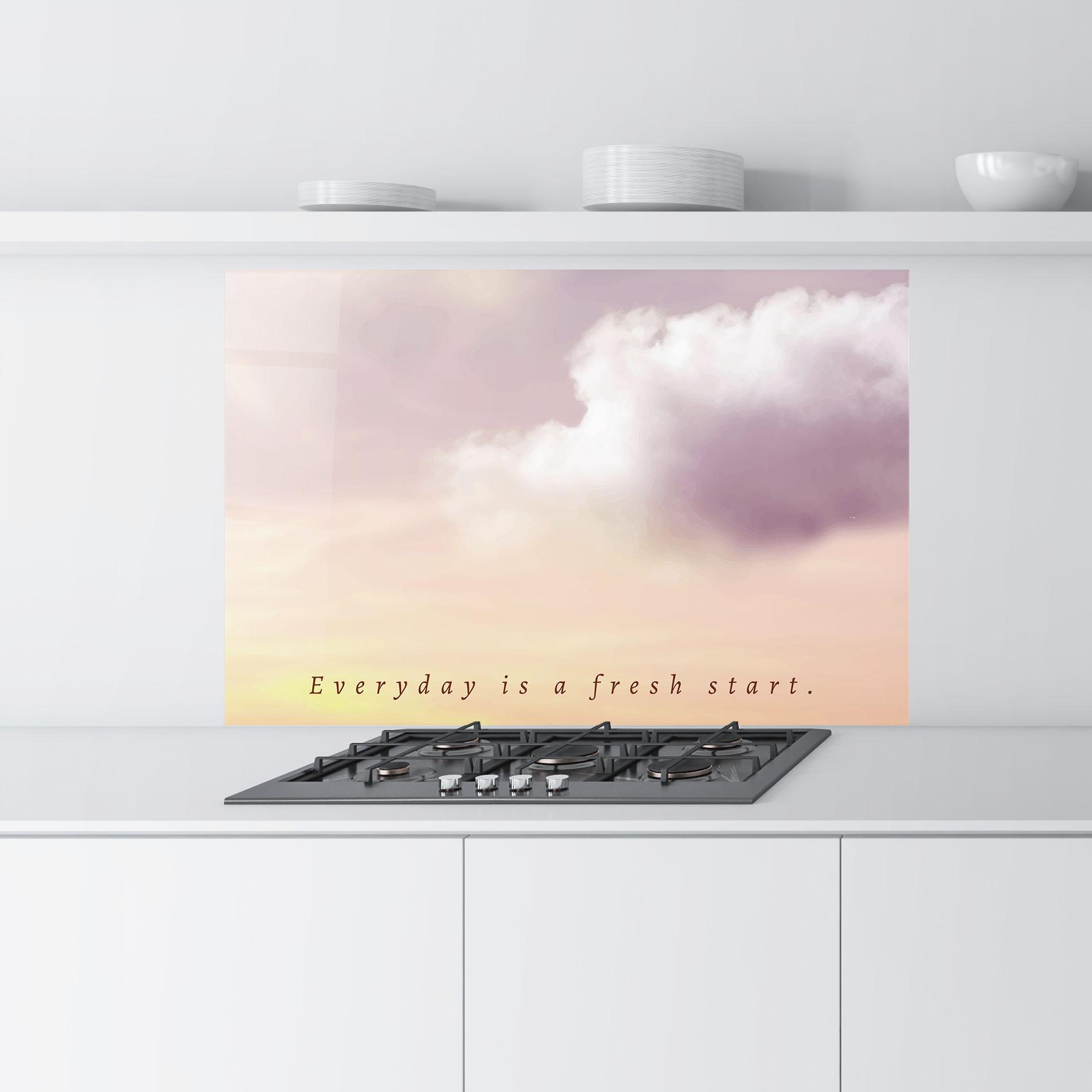 Panou Sticla Bucatarie Clouds Text Cream mockup 9