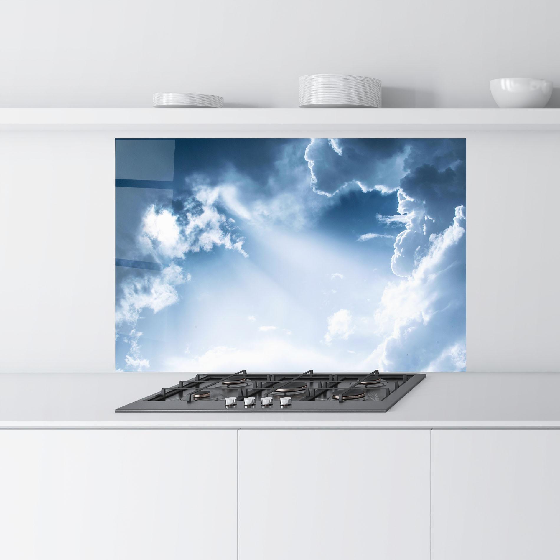 Panou Sticla Bucatarie Dark Blue Sky mockup 9