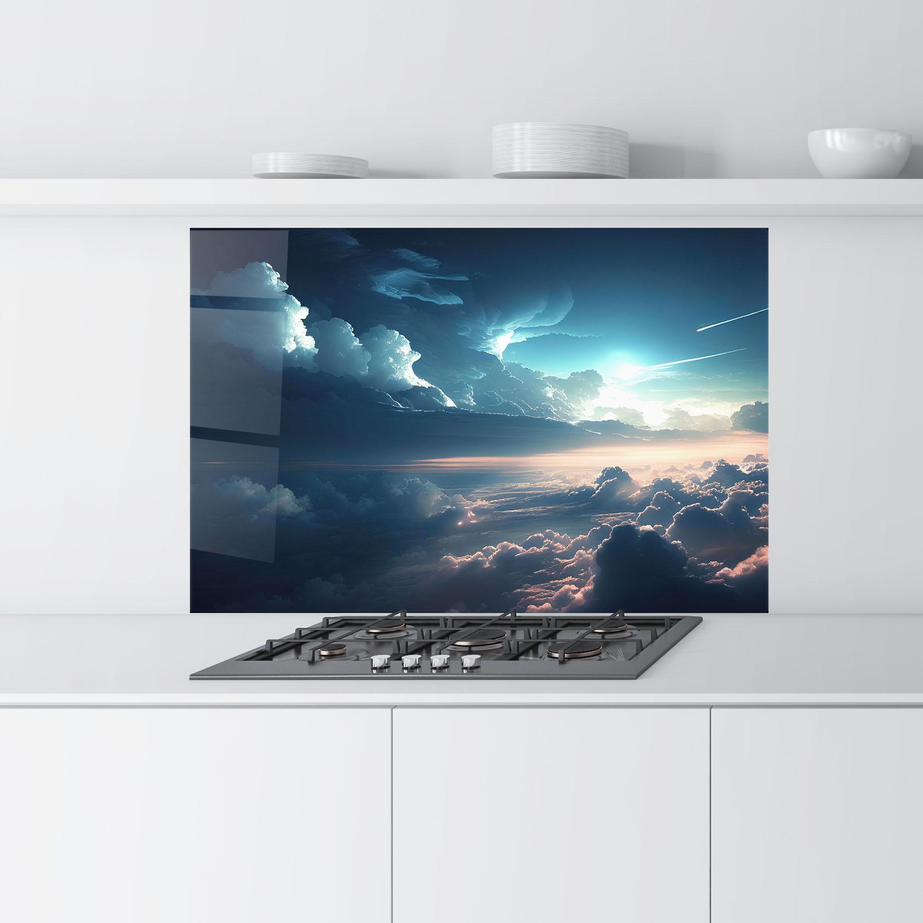 Panou Sticla Bucatarie Dark Clouds mockup 9