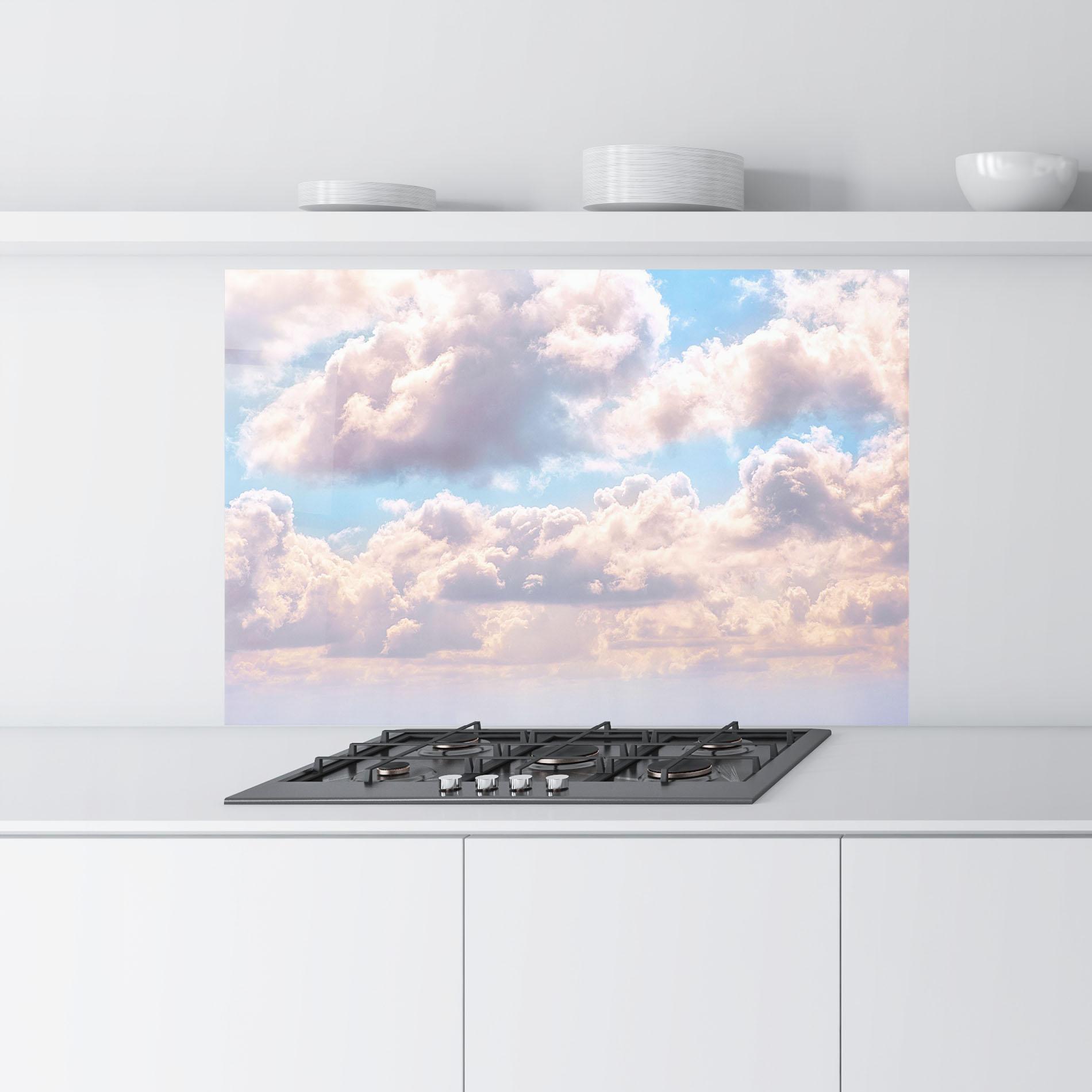 Panou Sticla Bucatarie Dreamy Clouds mockup 9