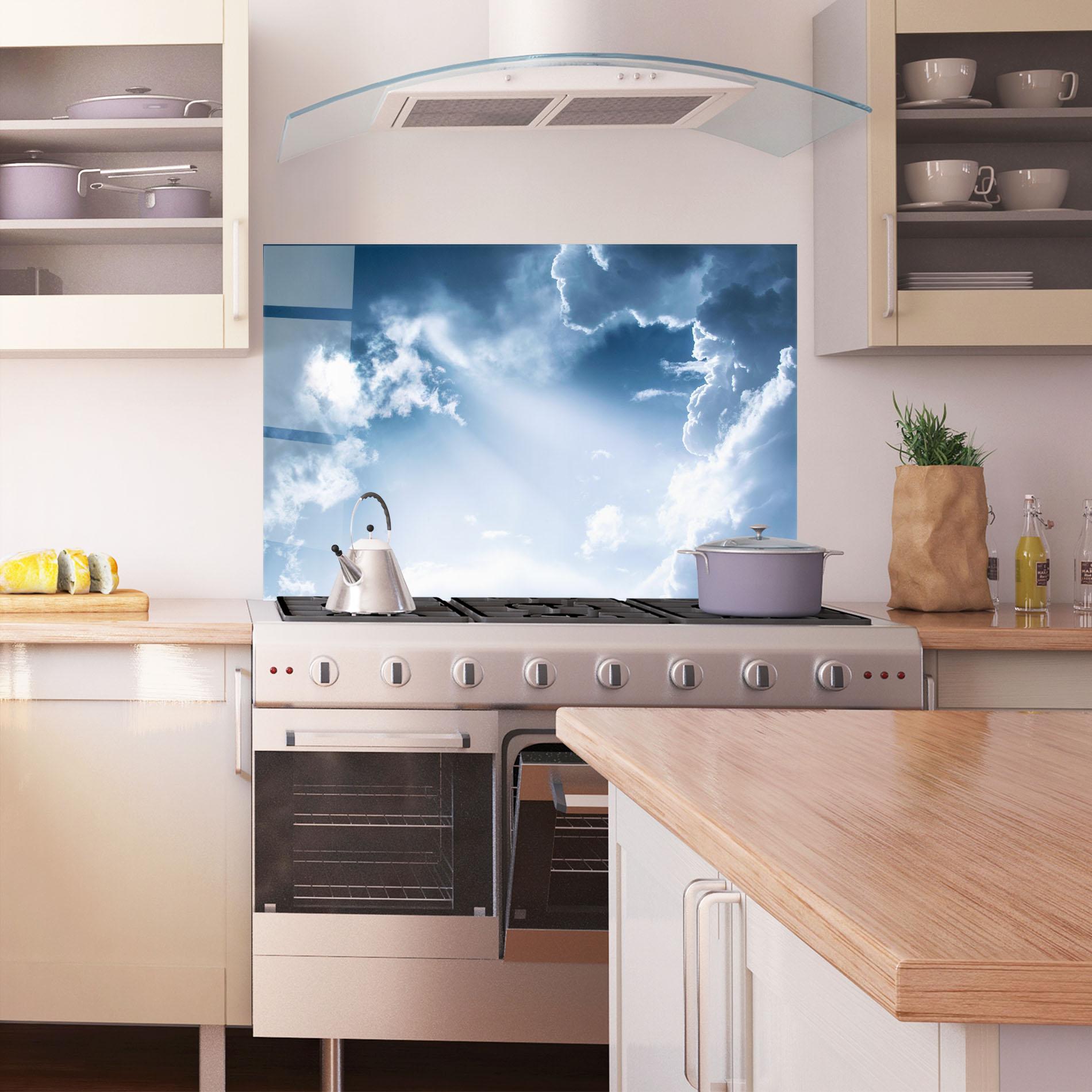 Panou Sticla Bucatarie Dark Blue Sky mockup 1