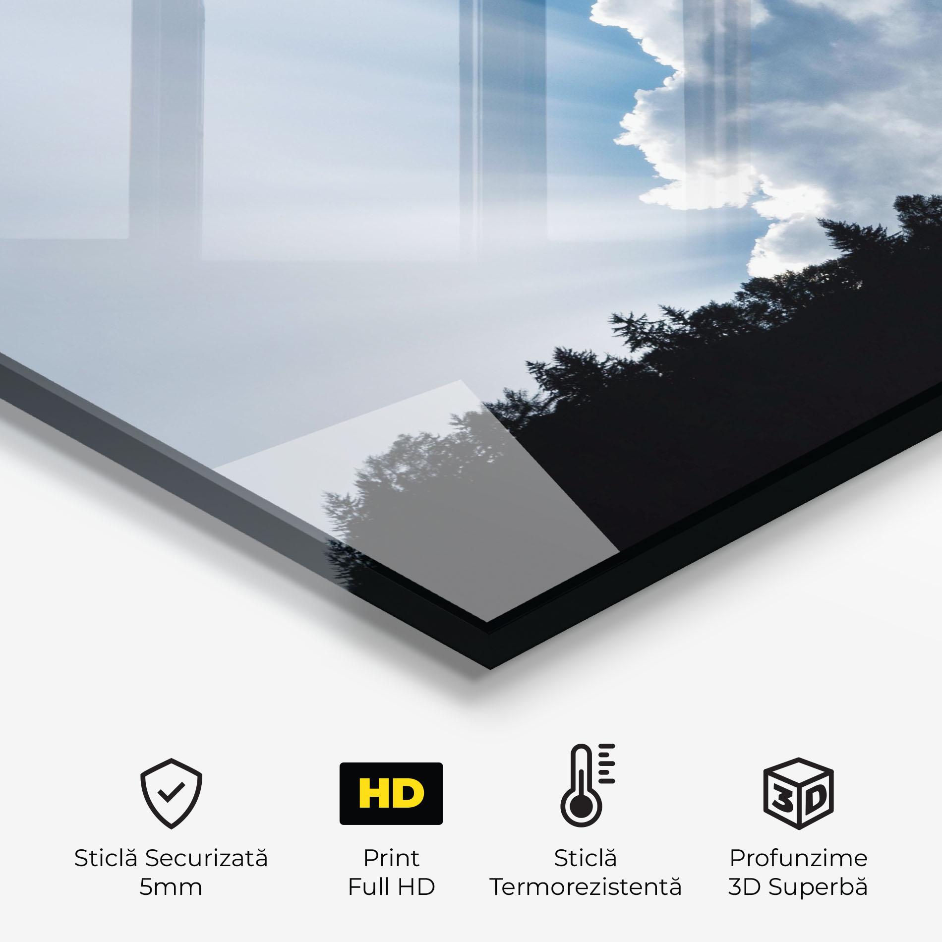 Panou Sticla Bucatarie Big White Cloud Light mockup 2