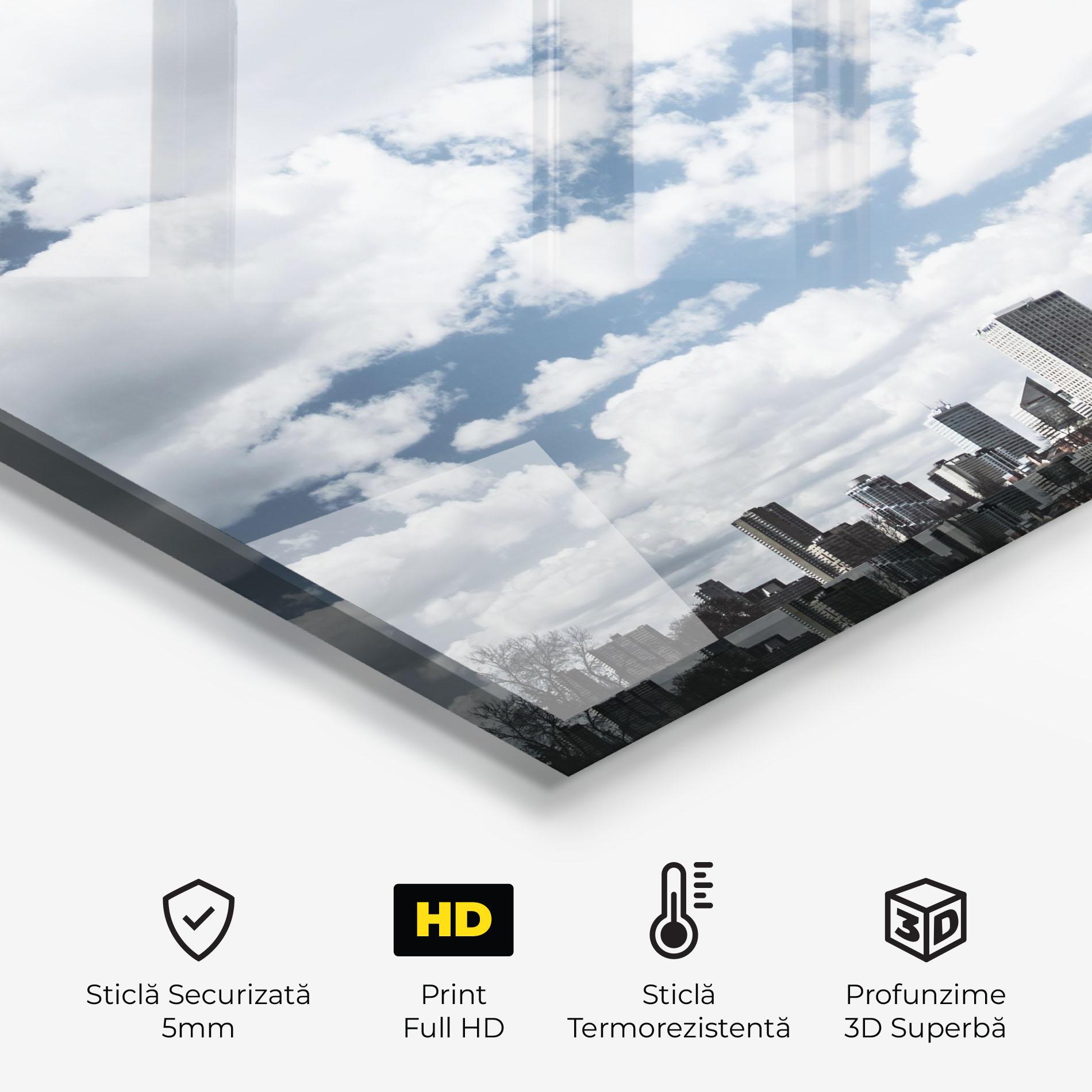 Panou Sticla Bucatarie Clouds Over City mockup 2