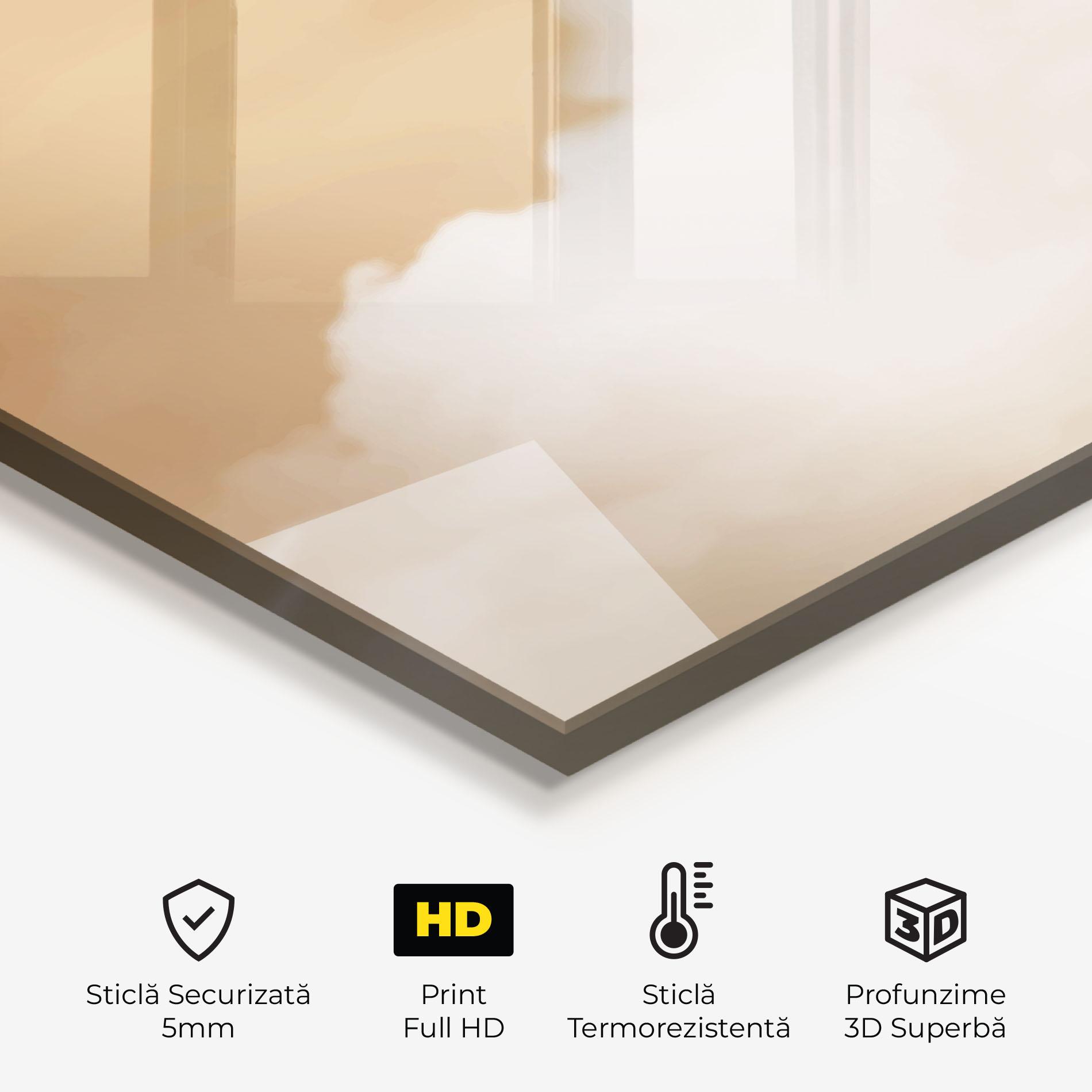 Panou Sticla Bucatarie Clouds Text mockup 2