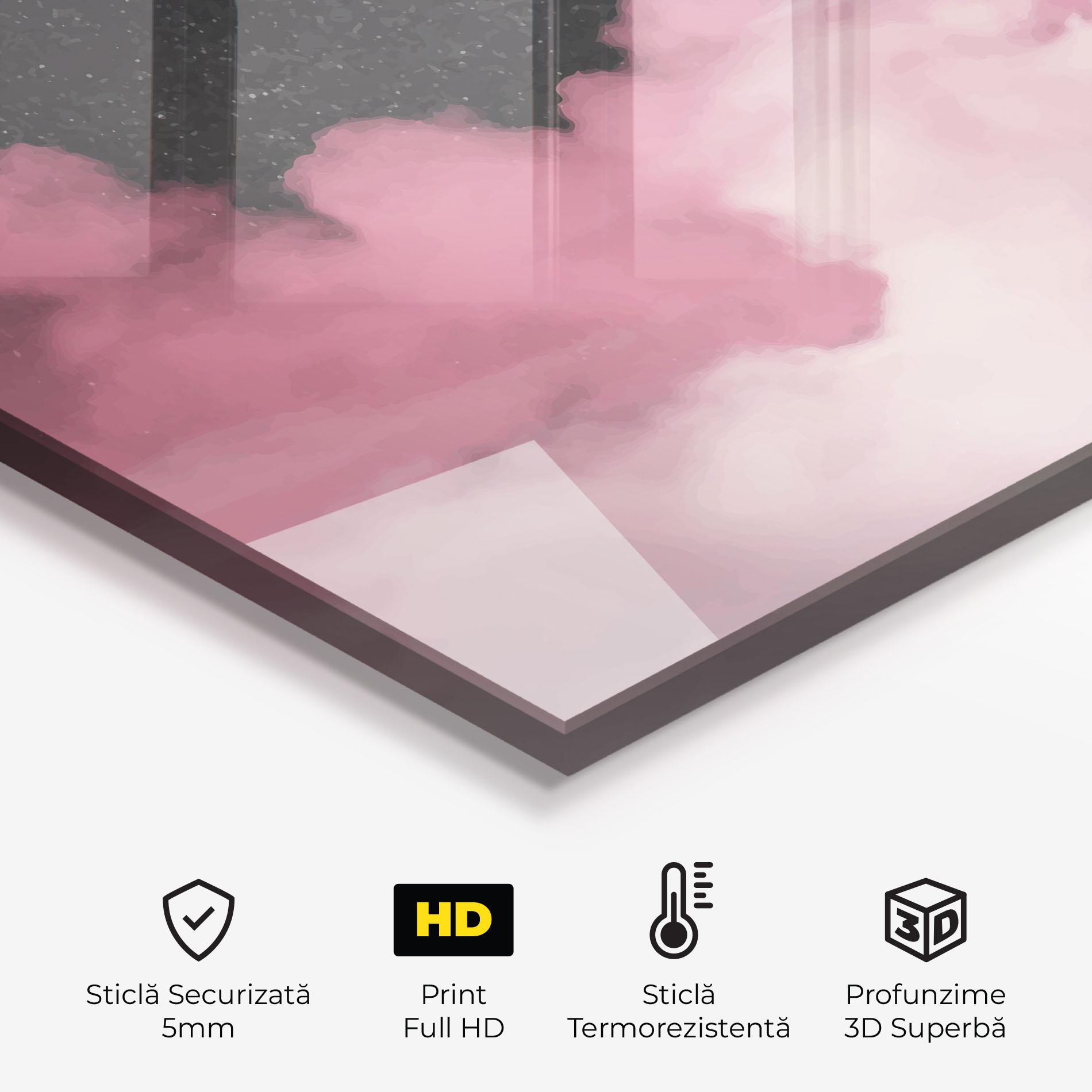 Panou Sticla Bucatarie Clouds Watercolor Purple mockup 2