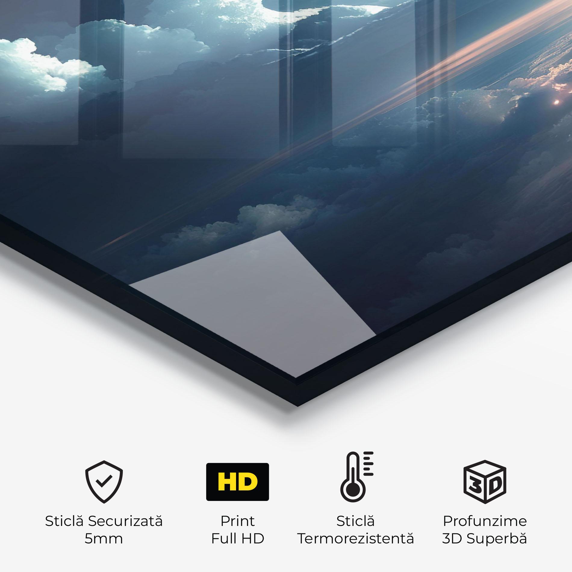 Panou Sticla Bucatarie Dark Clouds mockup 2
