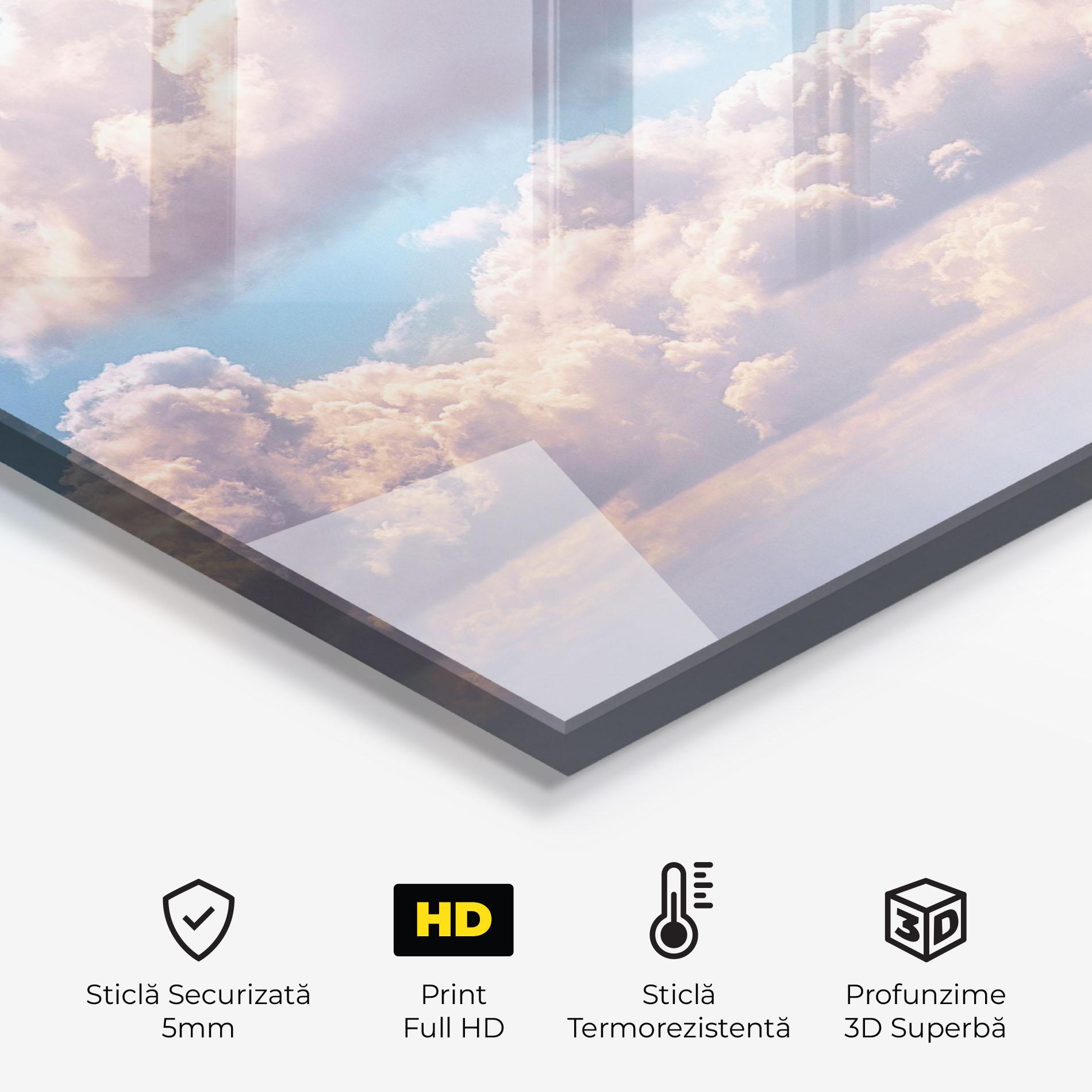 Panou Sticla Bucatarie Dreamy Clouds mockup 2