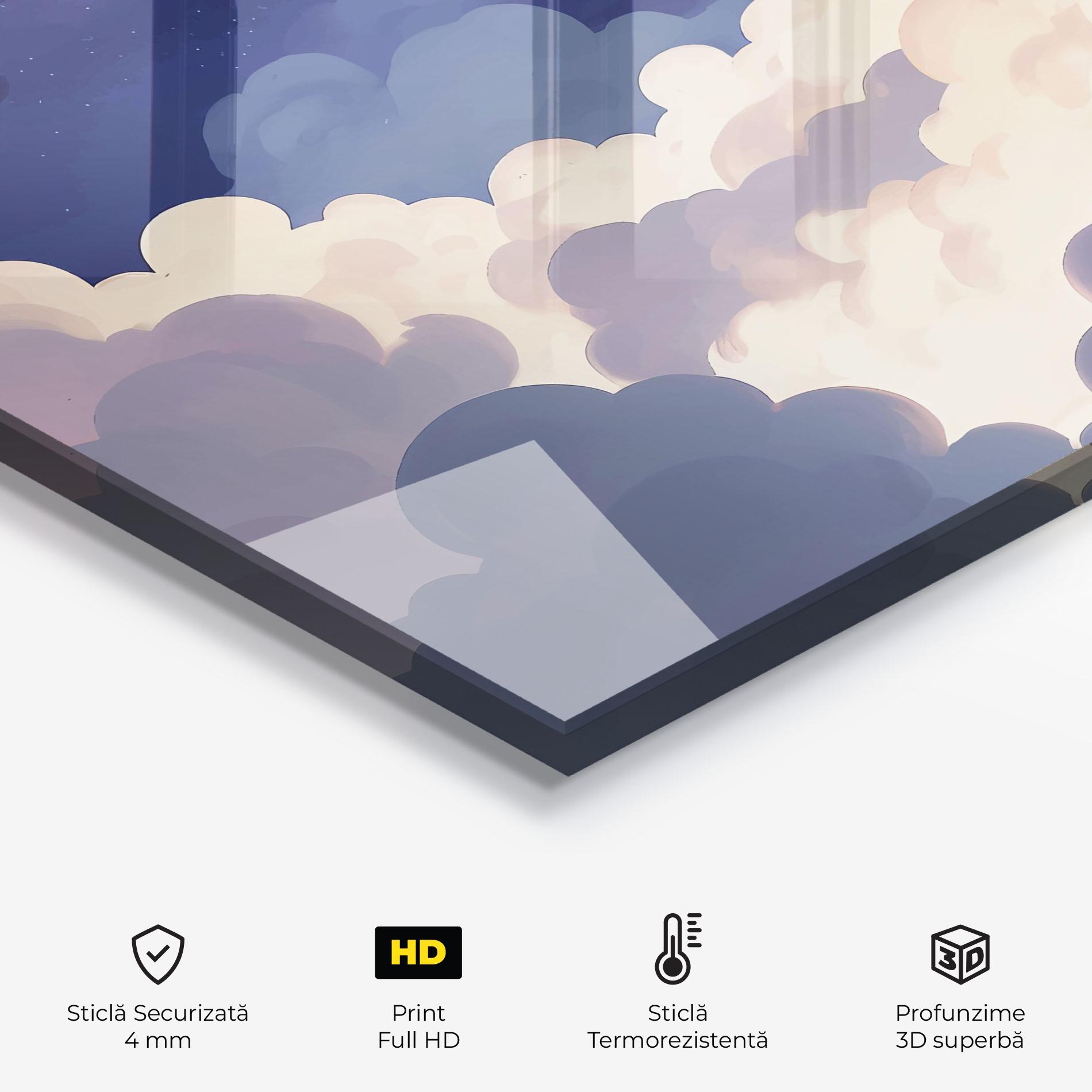 Panou Sticla Bucatarie Cloud Art mockup 2