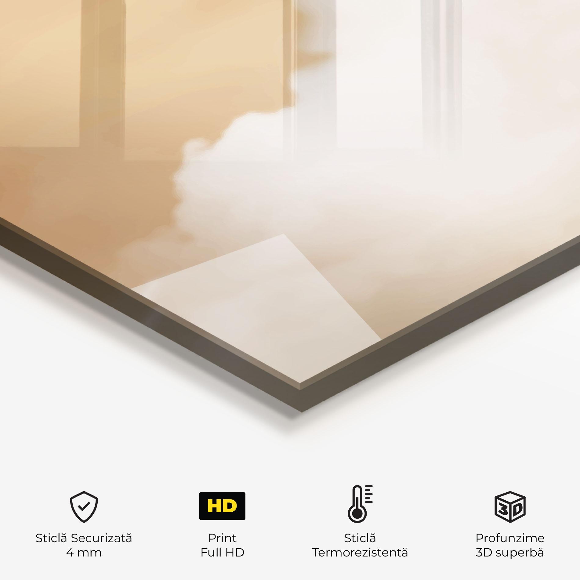 Panou Sticla Bucatarie Clouds Text mockup 2