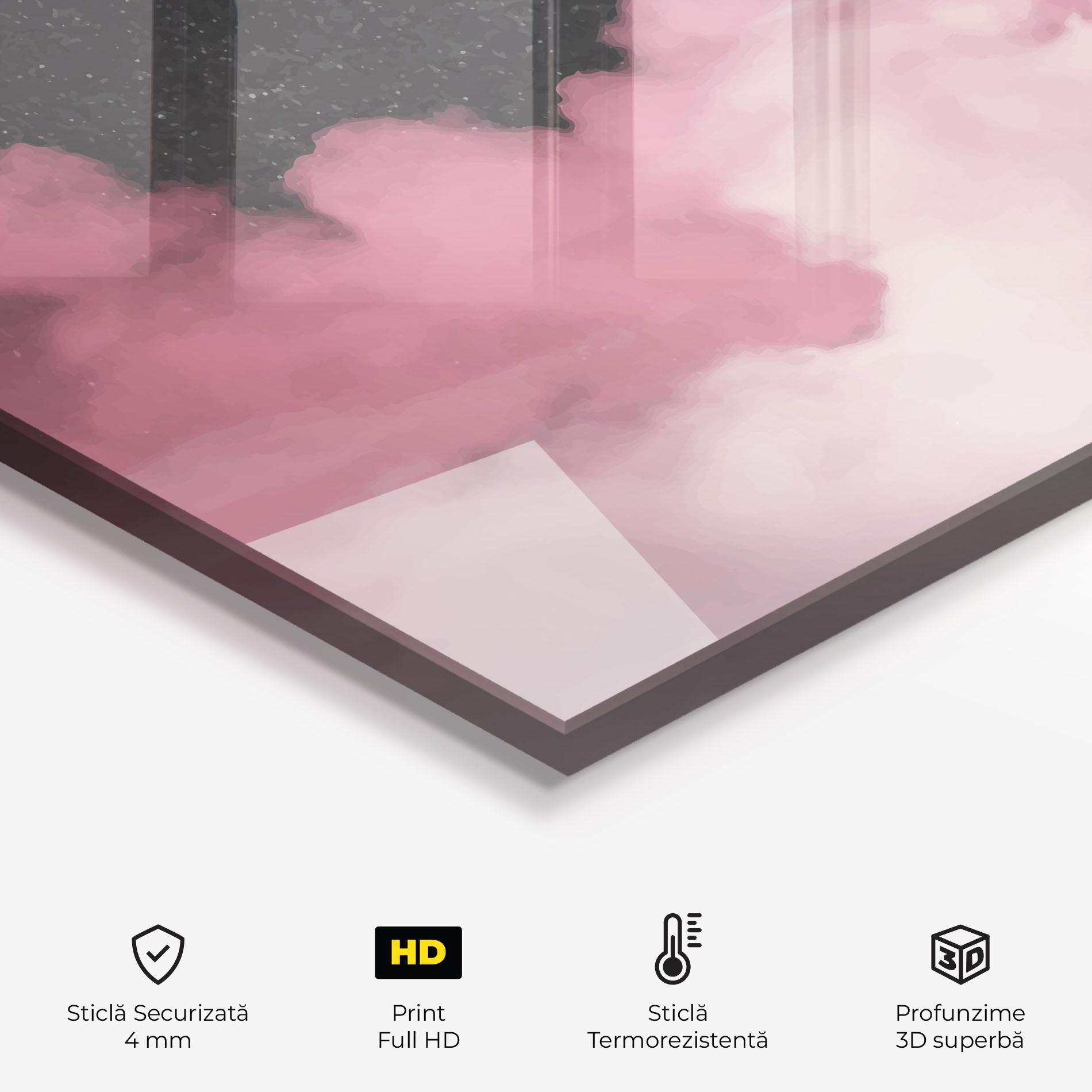 Panou Sticla Bucatarie Clouds Watercolor Purple mockup 2