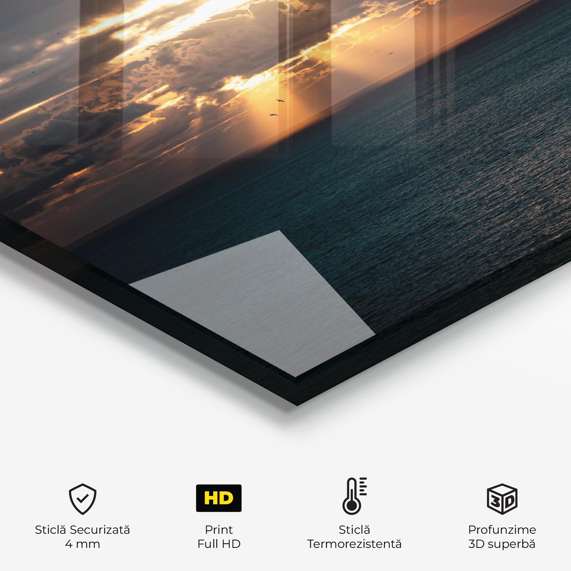 Panou Sticla Bucatarie Cloudy Sunrise mockup 2