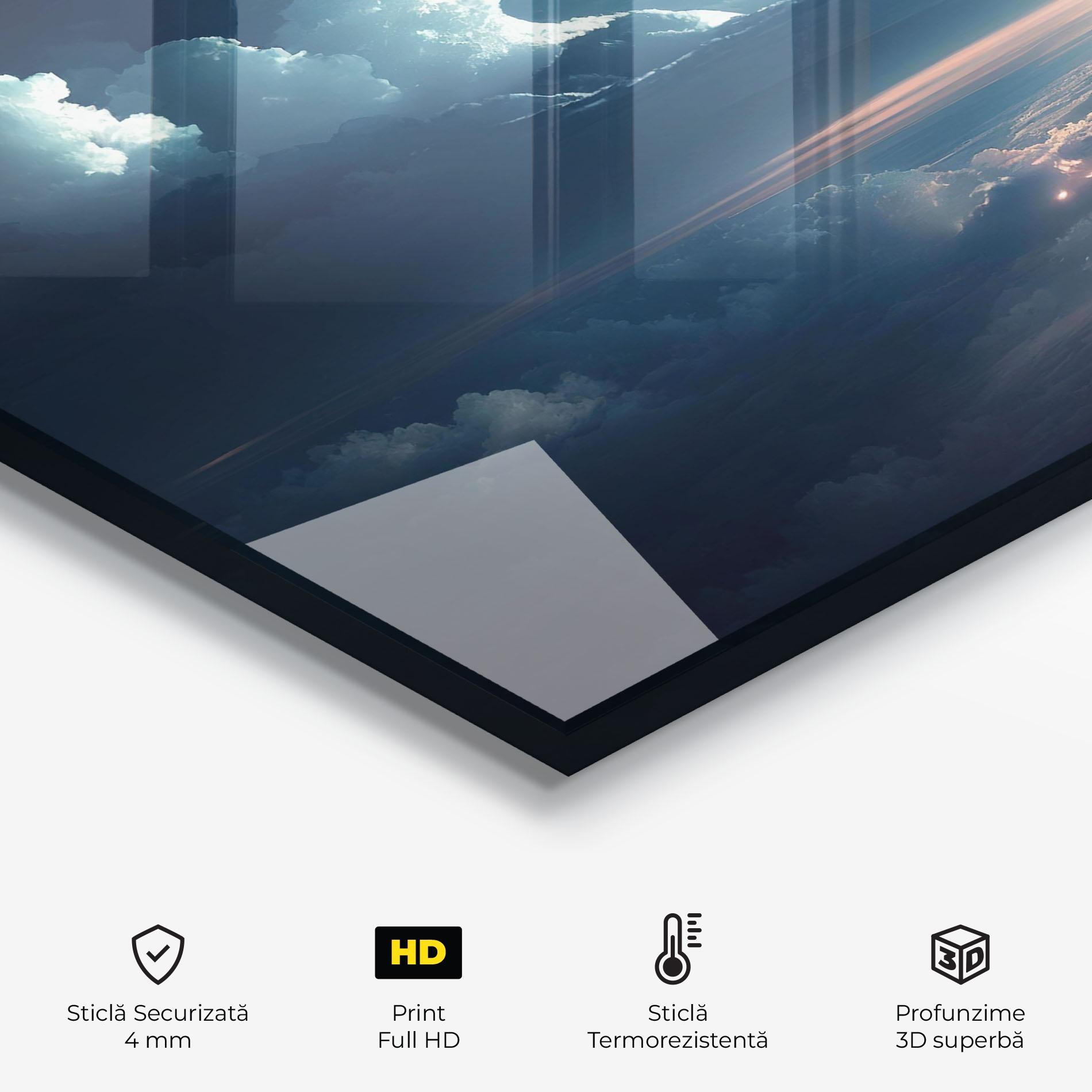 Panou Sticla Bucatarie Dark Clouds mockup 2