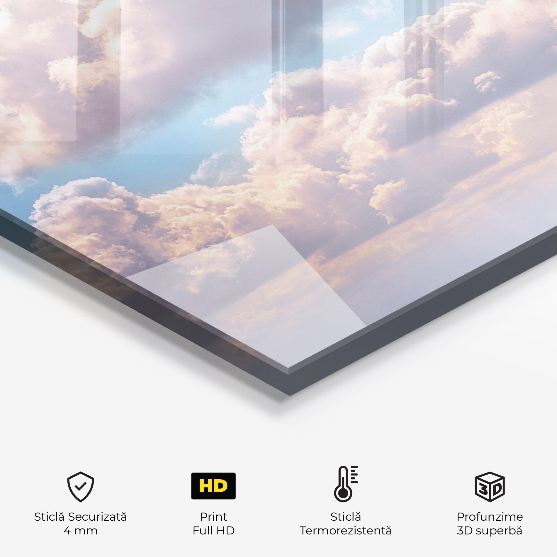 Panou Sticla Bucatarie Dreamy Clouds mockup 2