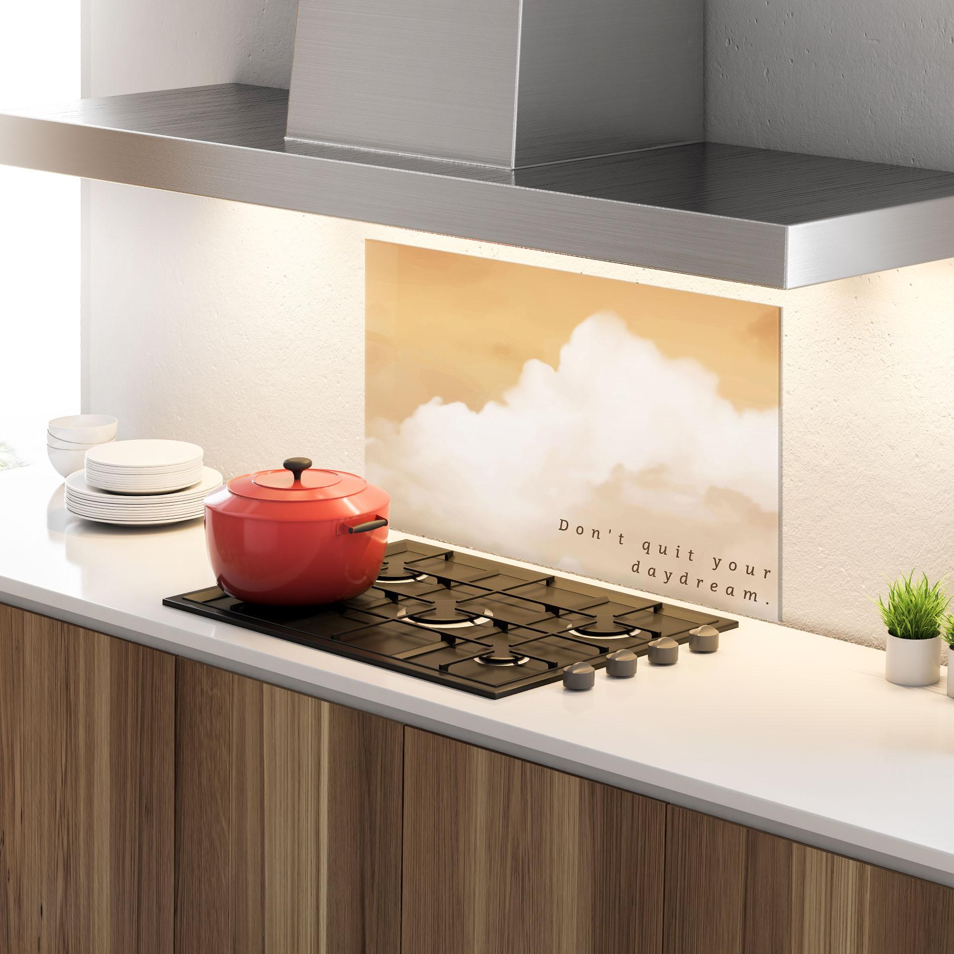 Panou Sticla Bucatarie Clouds Text mockup 4