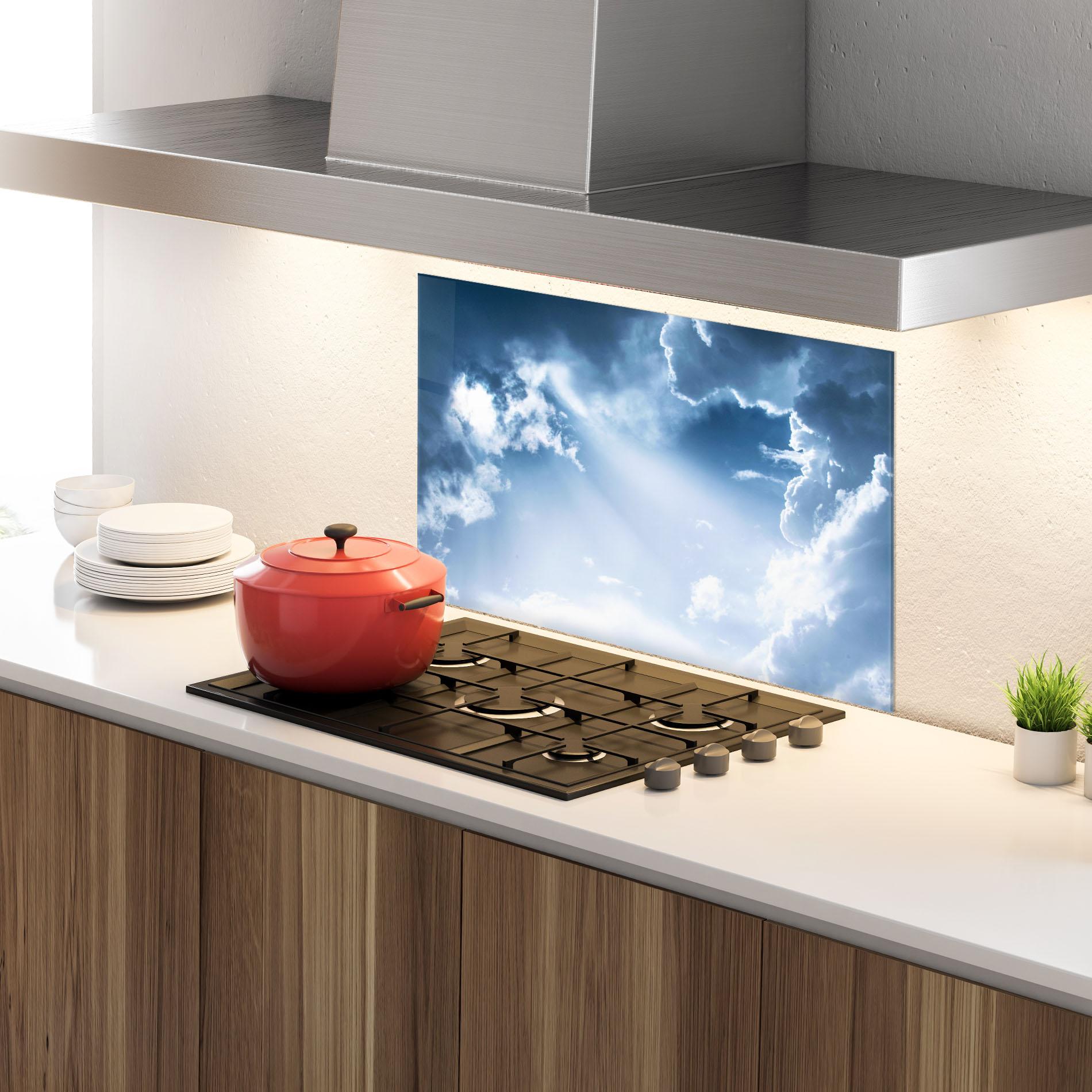 Panou Sticla Bucatarie Dark Blue Sky mockup 4