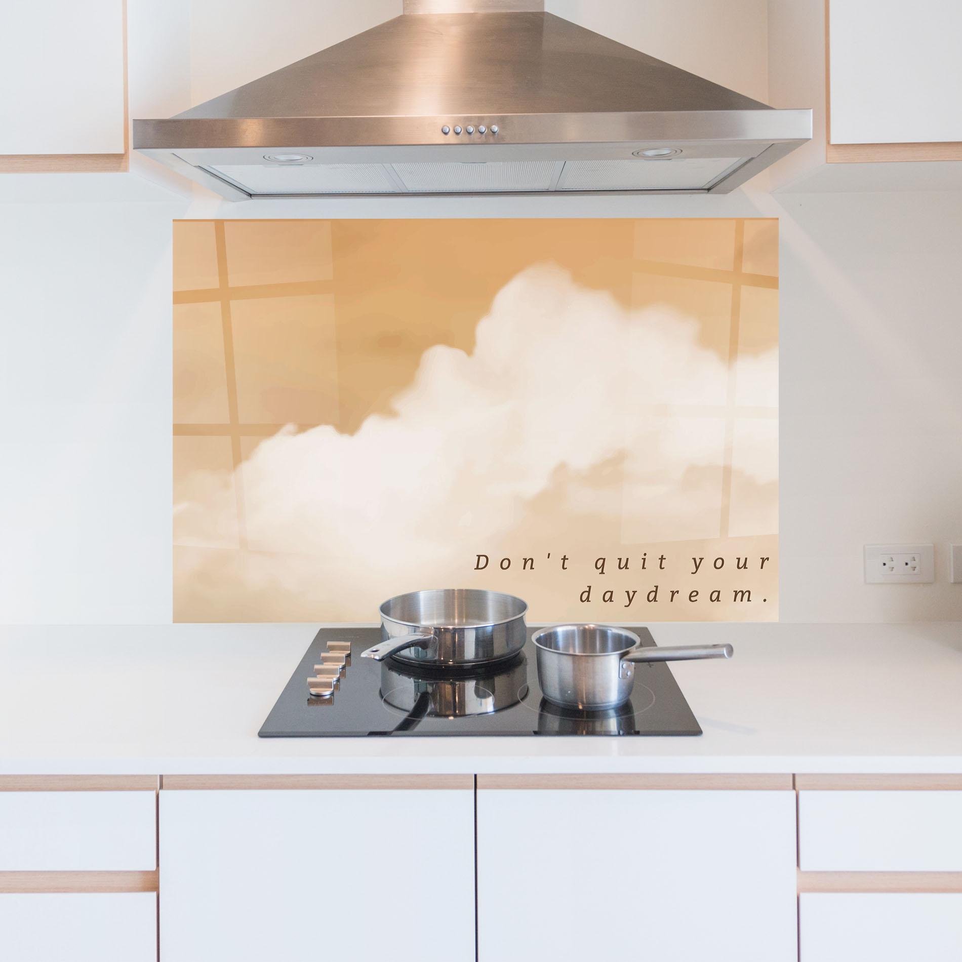 Panou Sticla Bucatarie Clouds Text mockup 5