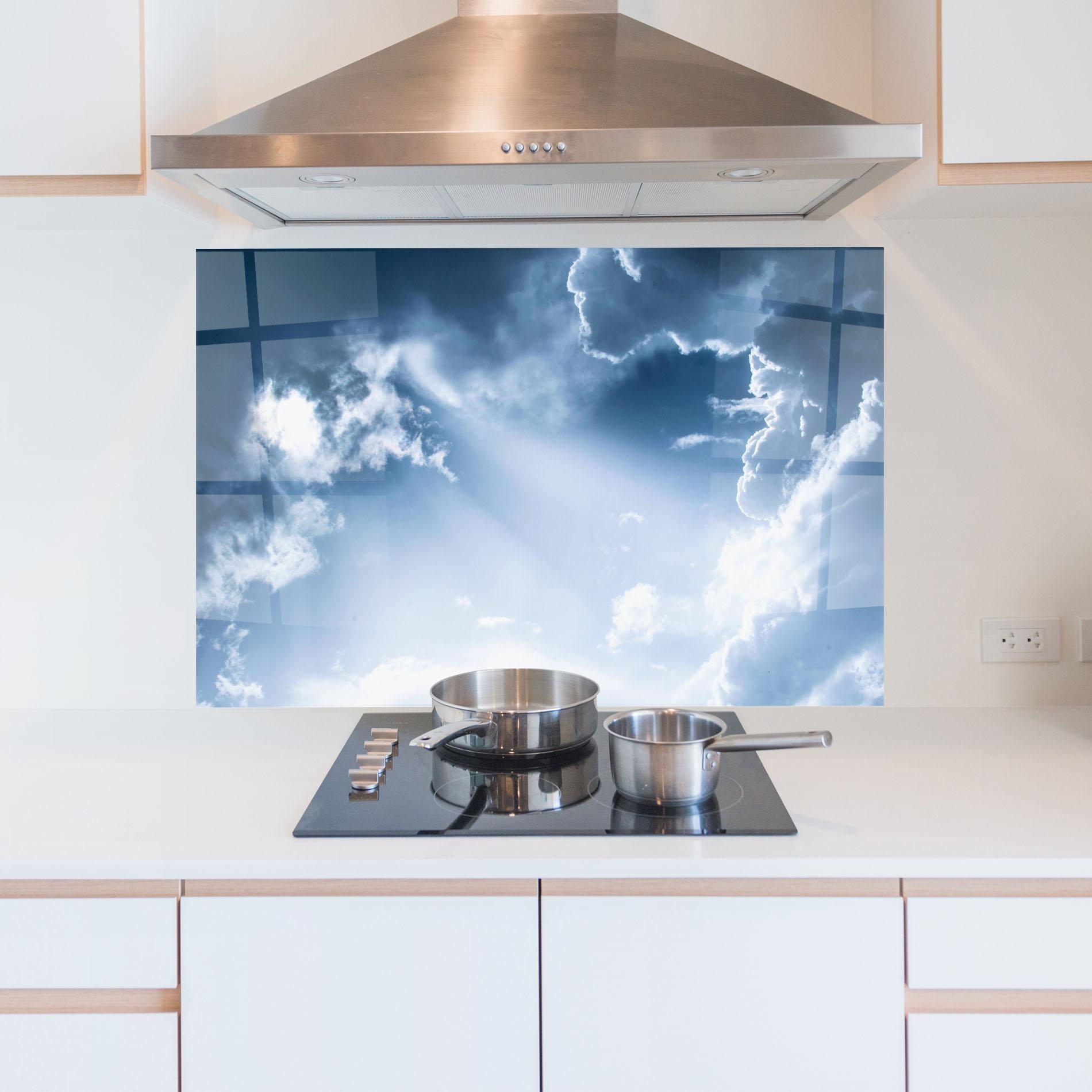Panou Sticla Bucatarie Dark Blue Sky mockup 5