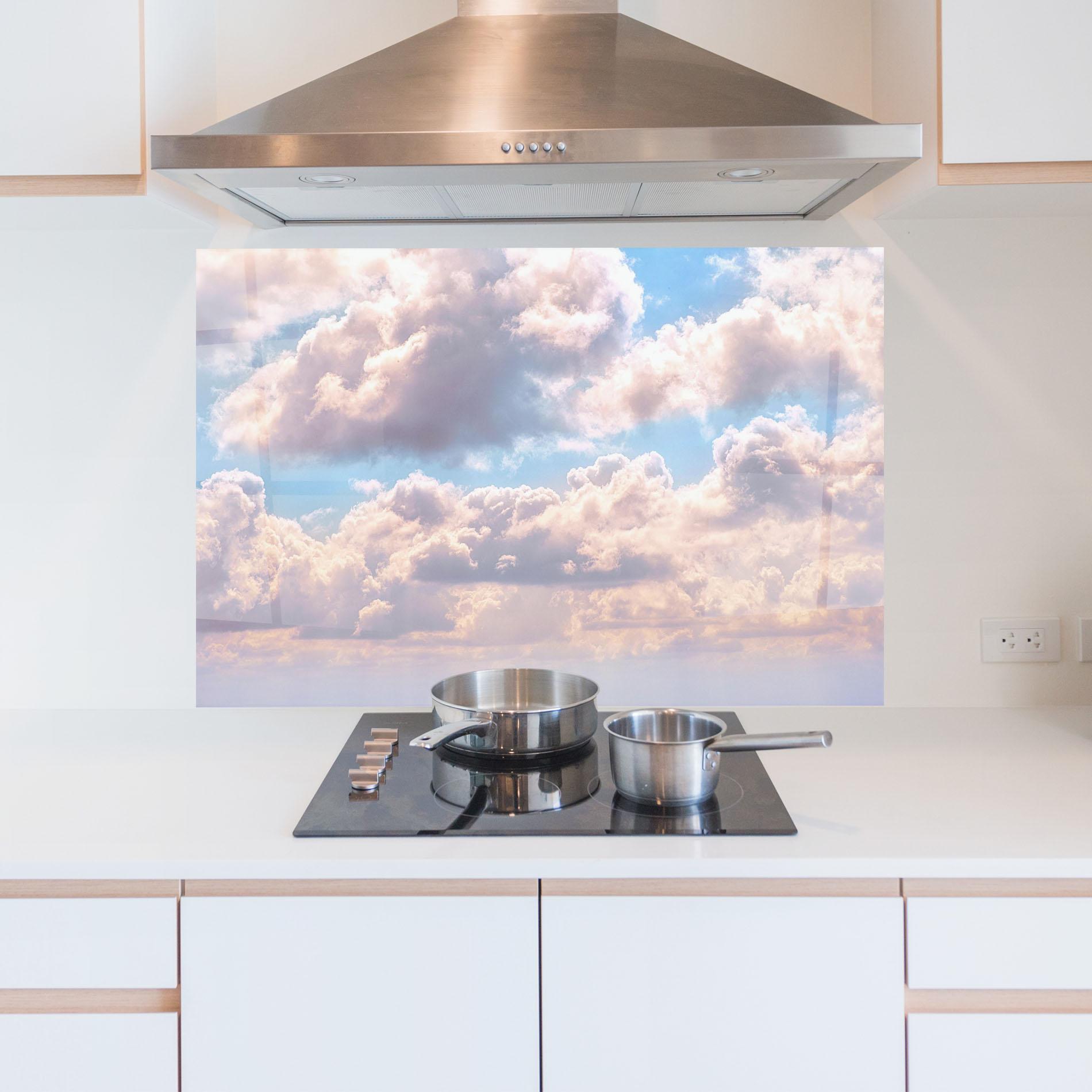 Panou Sticla Bucatarie Dreamy Clouds mockup 5