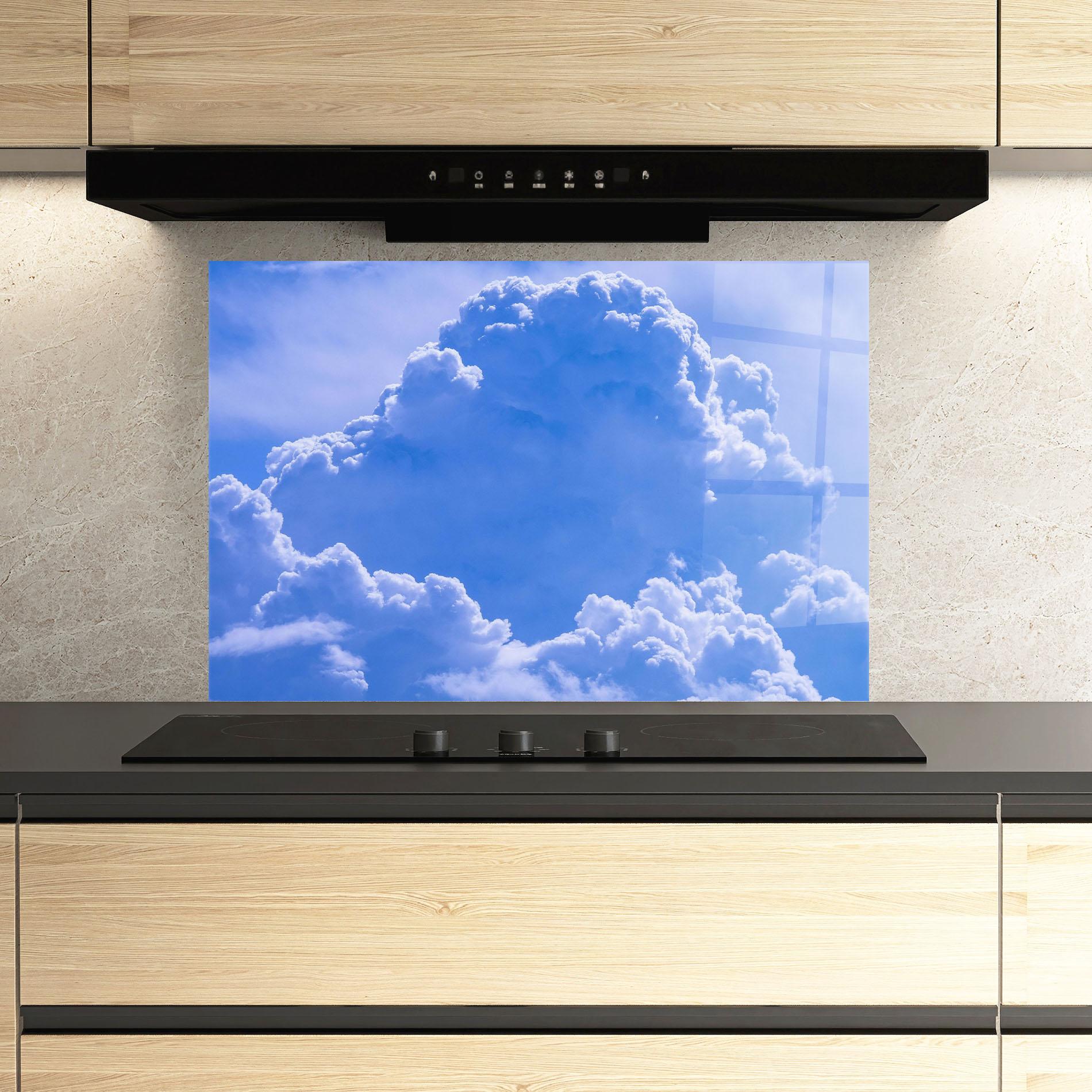 Panou Sticla Bucatarie Big Blue Cloud mockup 3