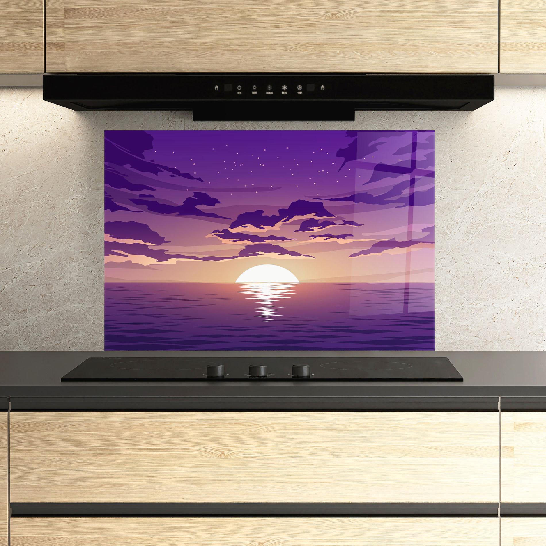 Panou Sticla Bucatarie Cloud Purple mockup 3