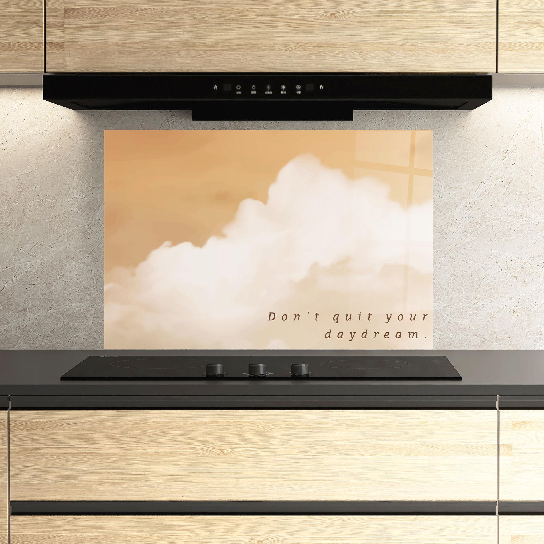 Panou Sticla Bucatarie Clouds Text mockup 3