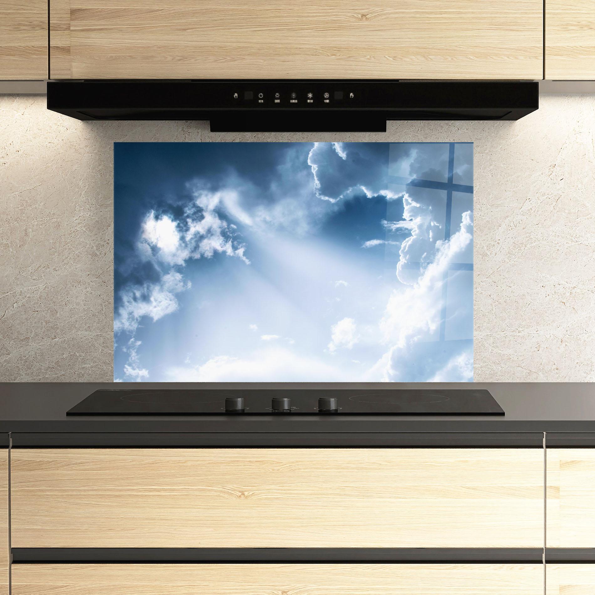 Panou Sticla Bucatarie Dark Blue Sky mockup 3