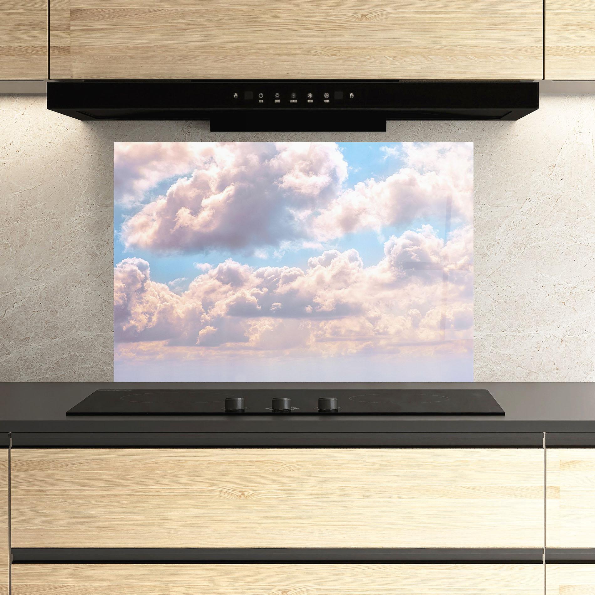 Panou Sticla Bucatarie Dreamy Clouds mockup 3