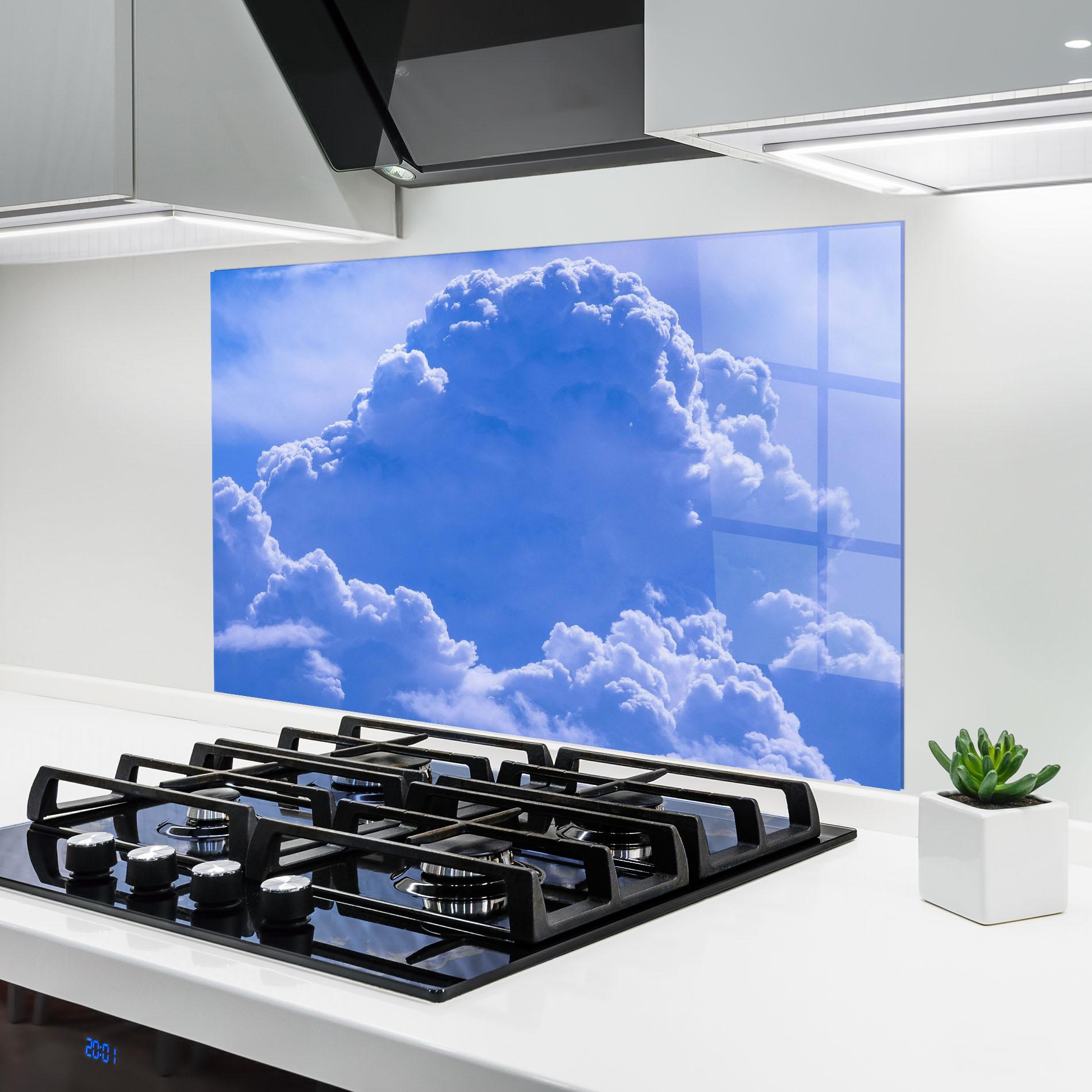 Panou Sticla Bucatarie Big Blue Cloud mockup 6