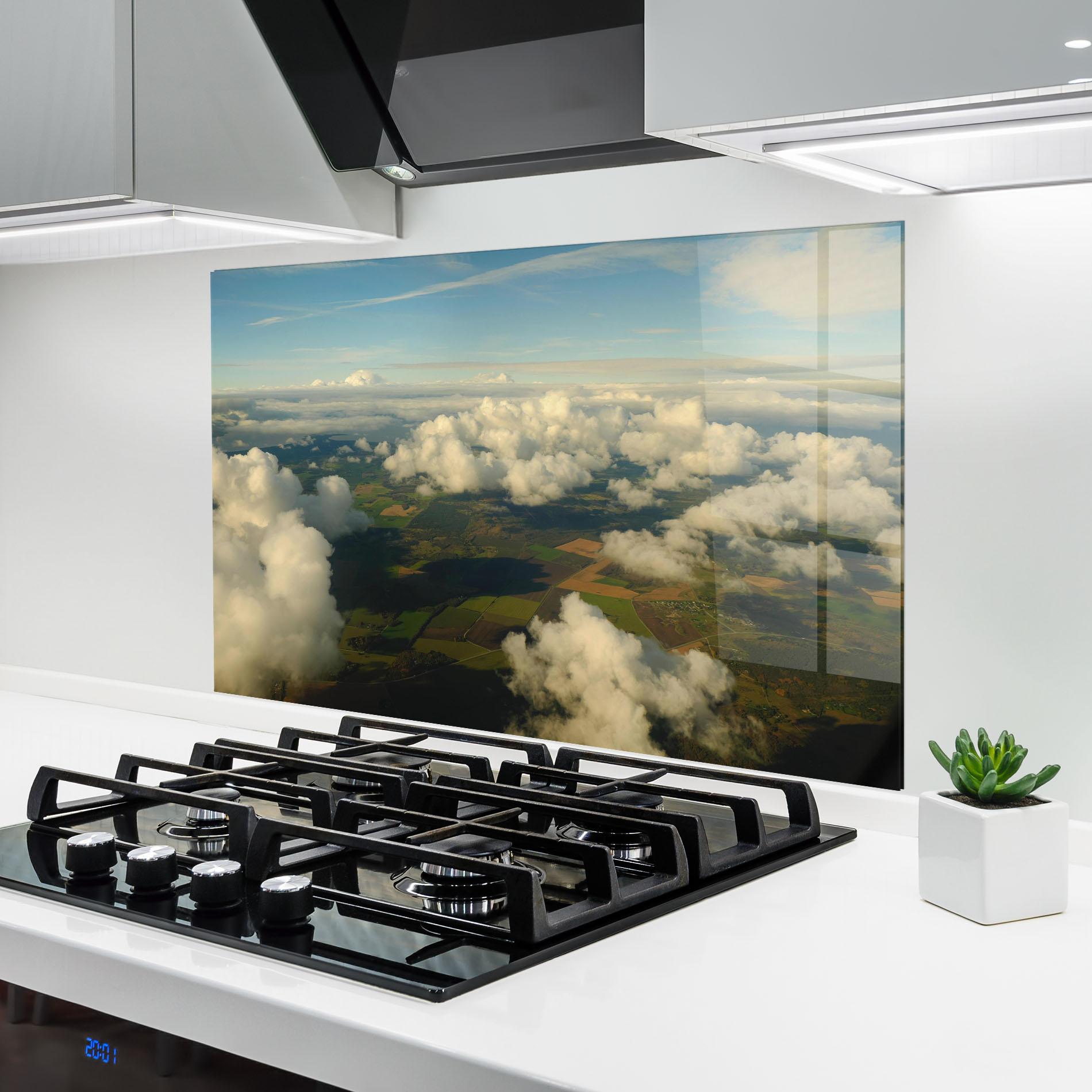 Panou Sticla Bucatarie Clouds View From Plane mockup 6