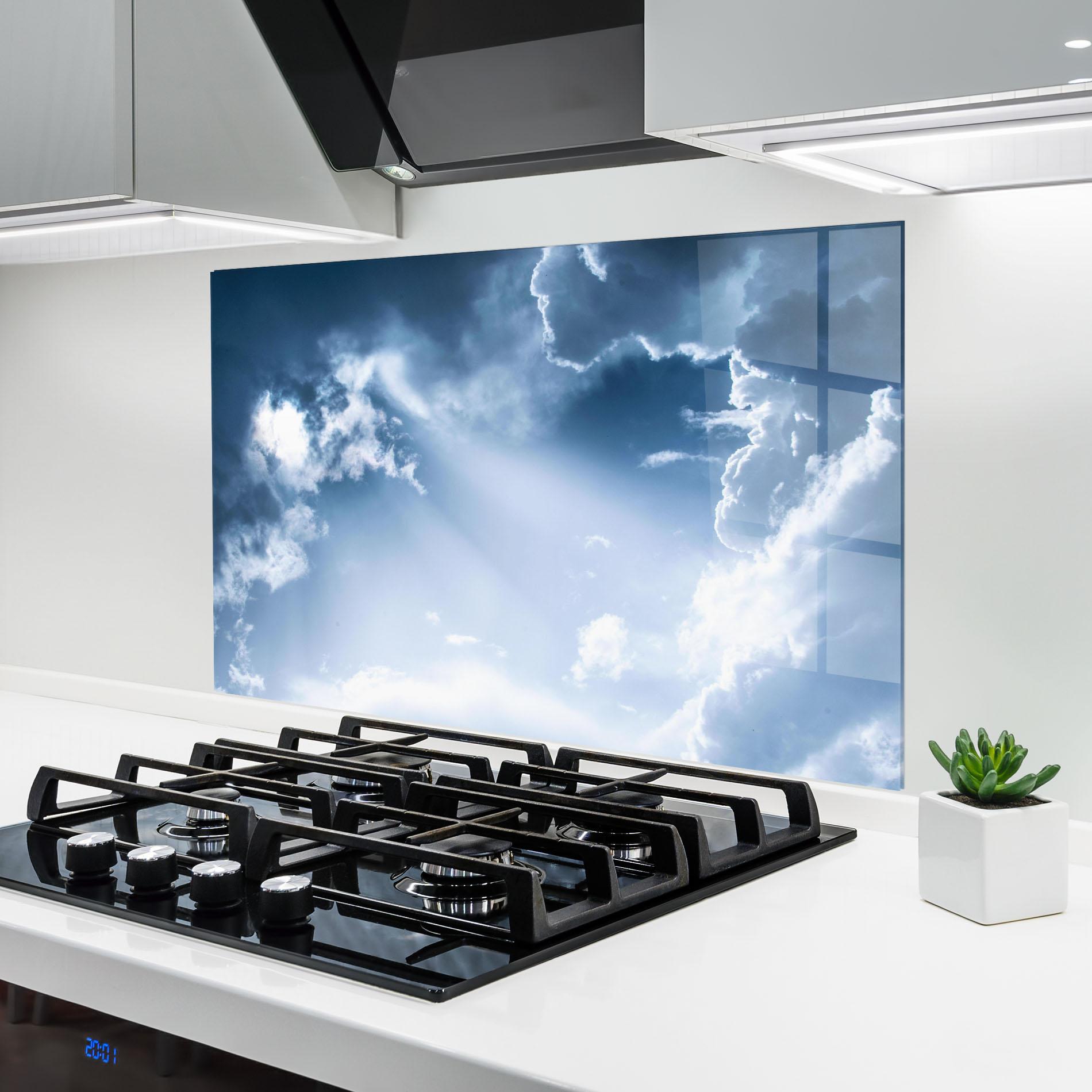 Panou Sticla Bucatarie Dark Blue Sky mockup 6