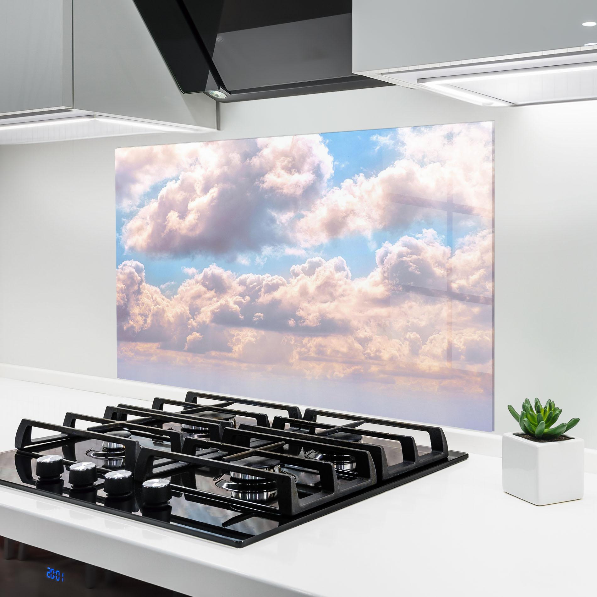 Panou Sticla Bucatarie Dreamy Clouds mockup 6