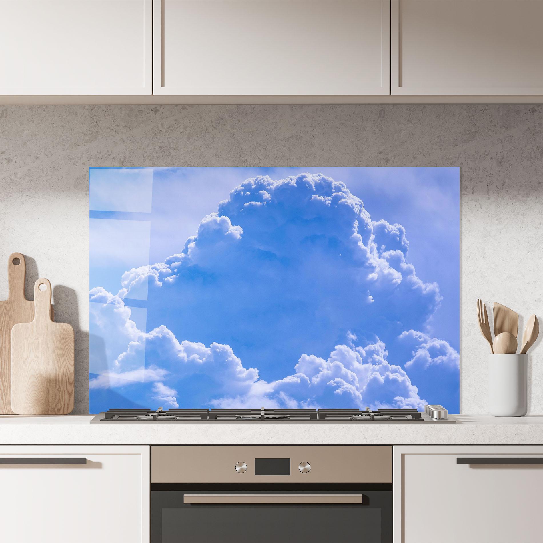 Panou Sticla Bucatarie Big Blue Cloud mockup 7