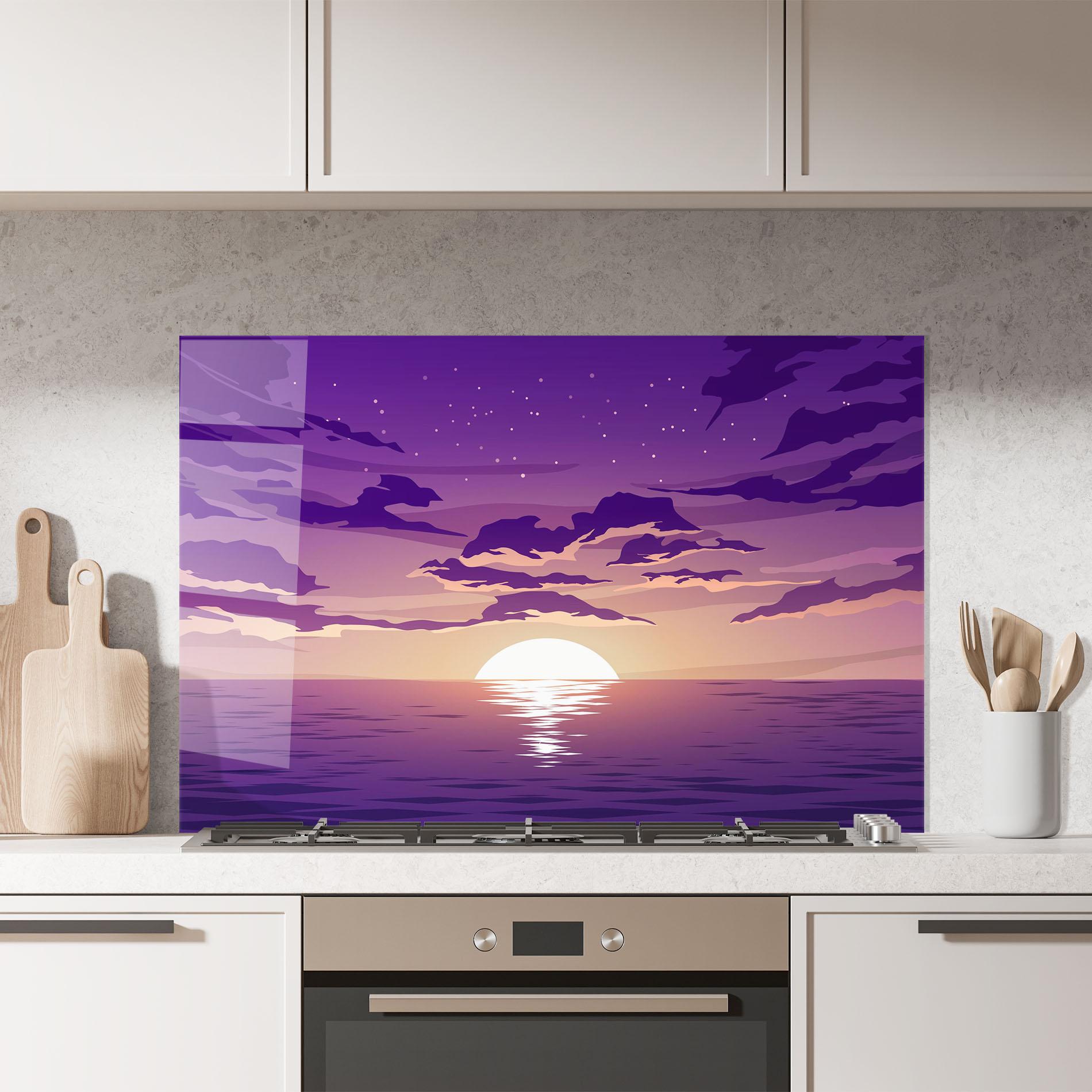 Panou Sticla Bucatarie Cloud Purple mockup 7