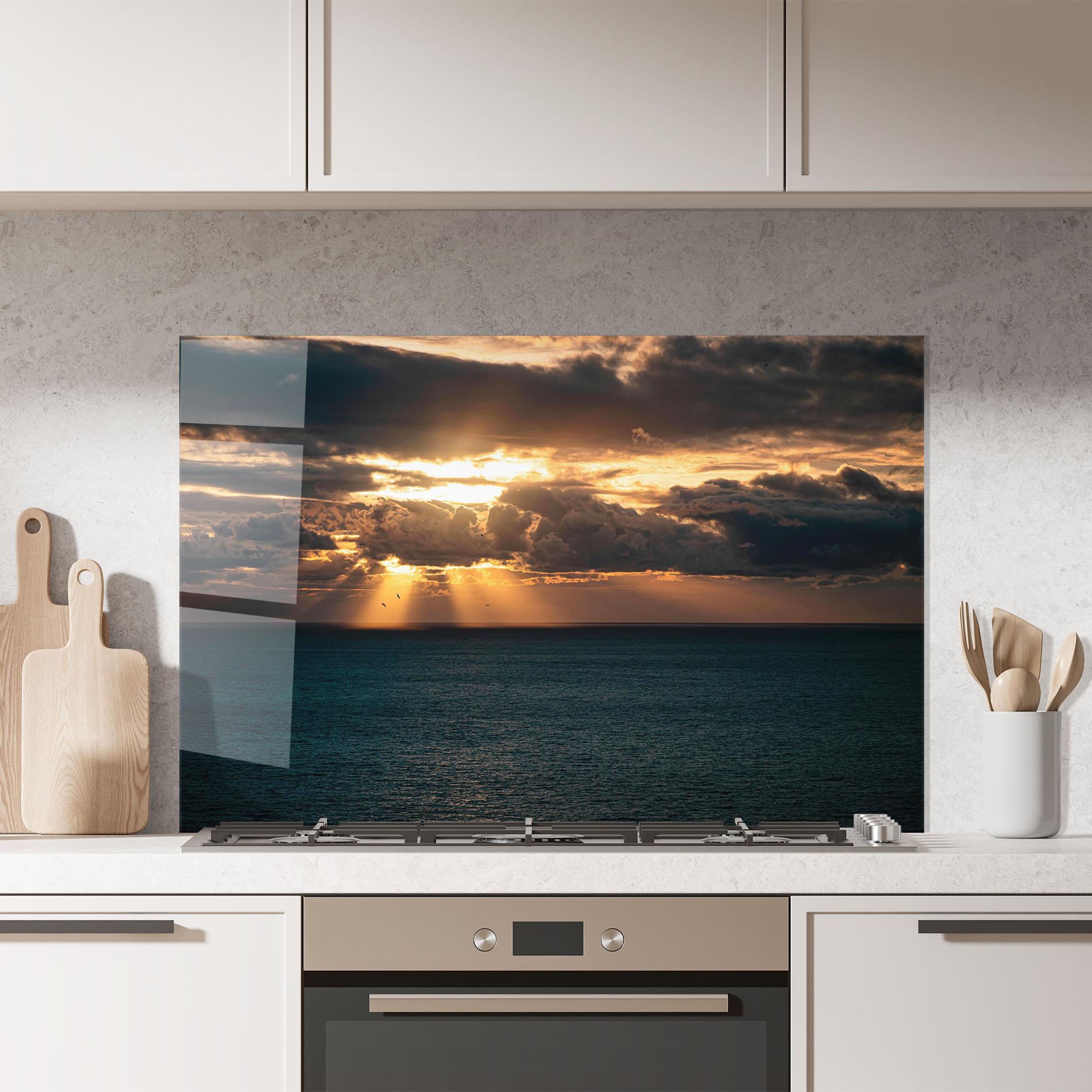 Panou Sticla Bucatarie Cloudy Sunrise mockup 7