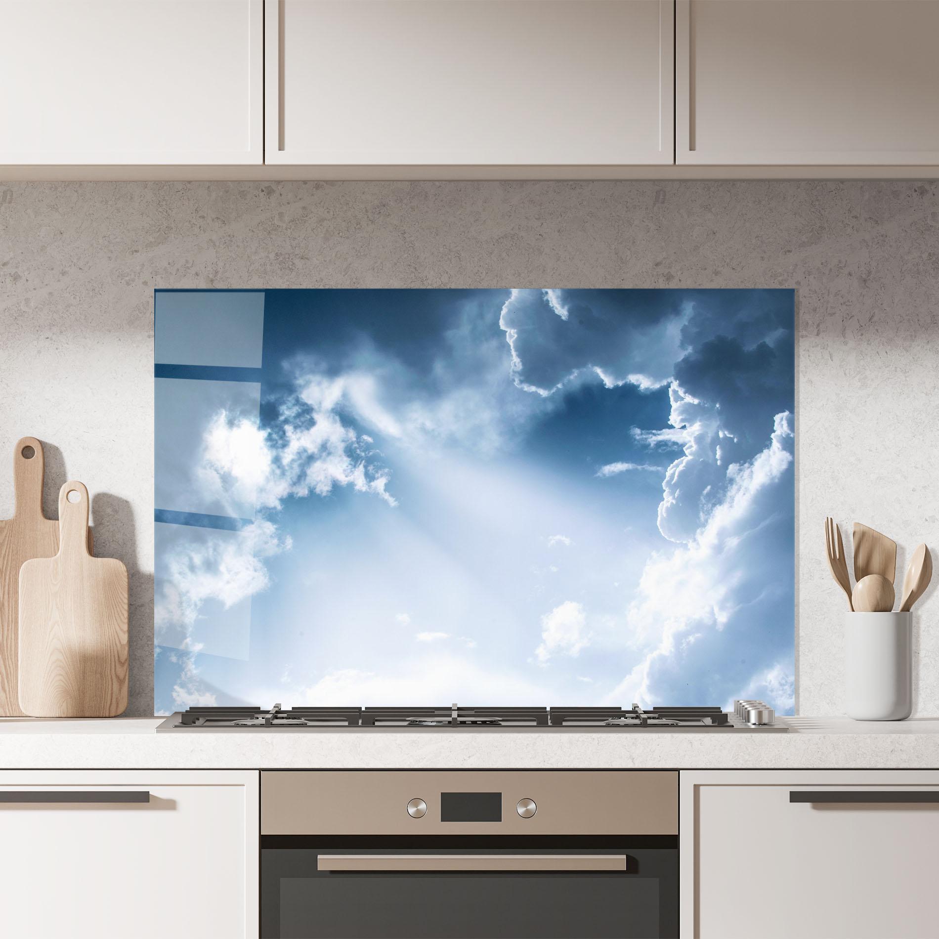 Panou Sticla Bucatarie Dark Blue Sky mockup 7