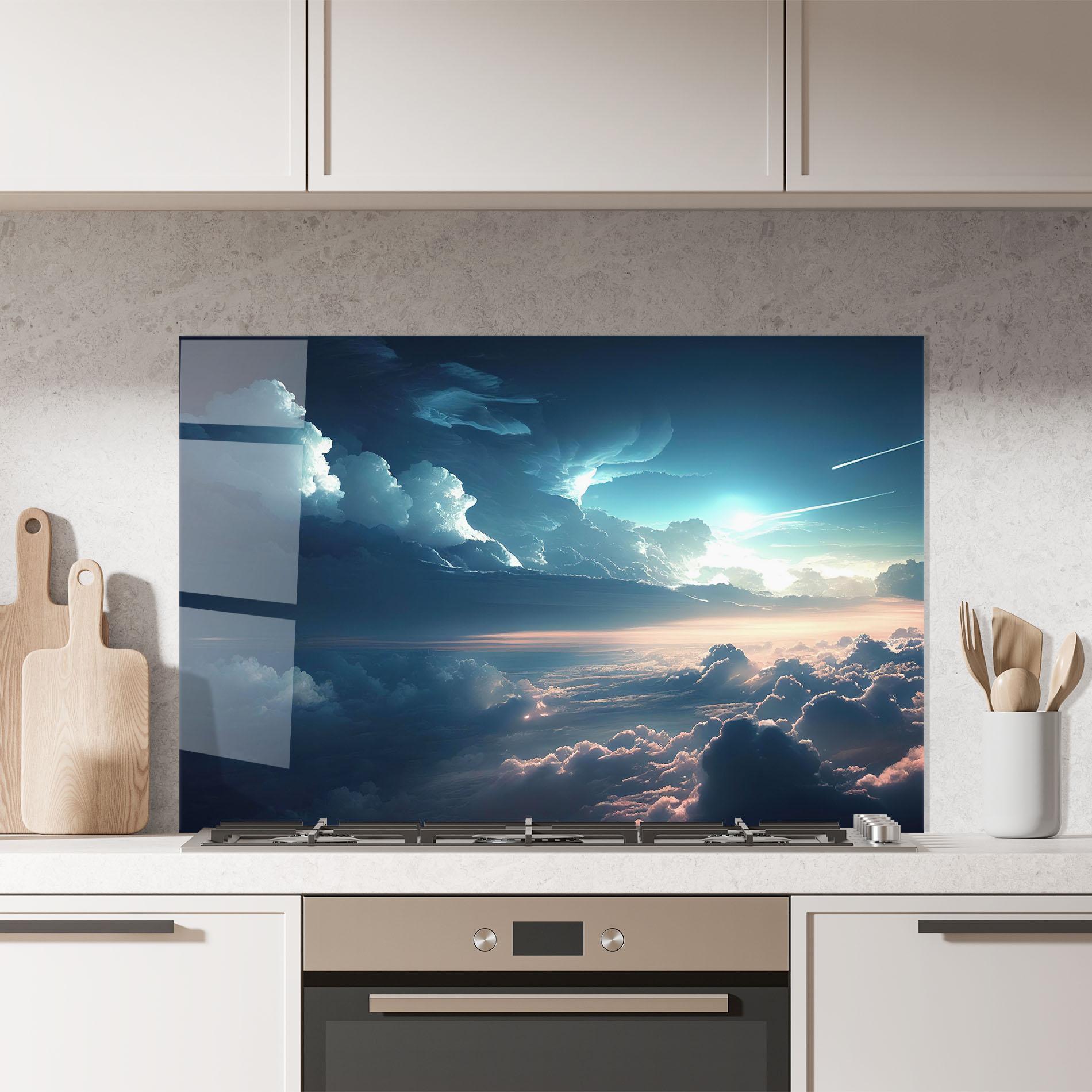 Panou Sticla Bucatarie Dark Clouds mockup 7