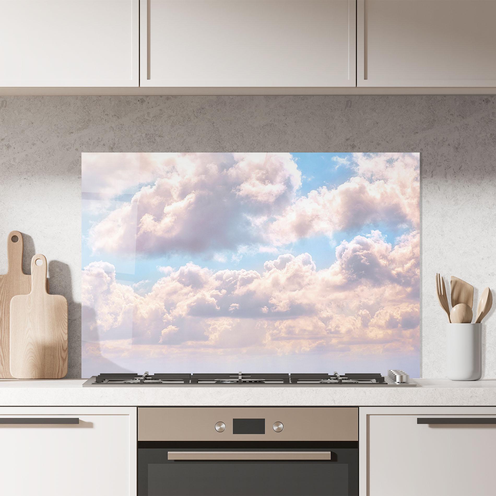 Panou Sticla Bucatarie Dreamy Clouds mockup 7