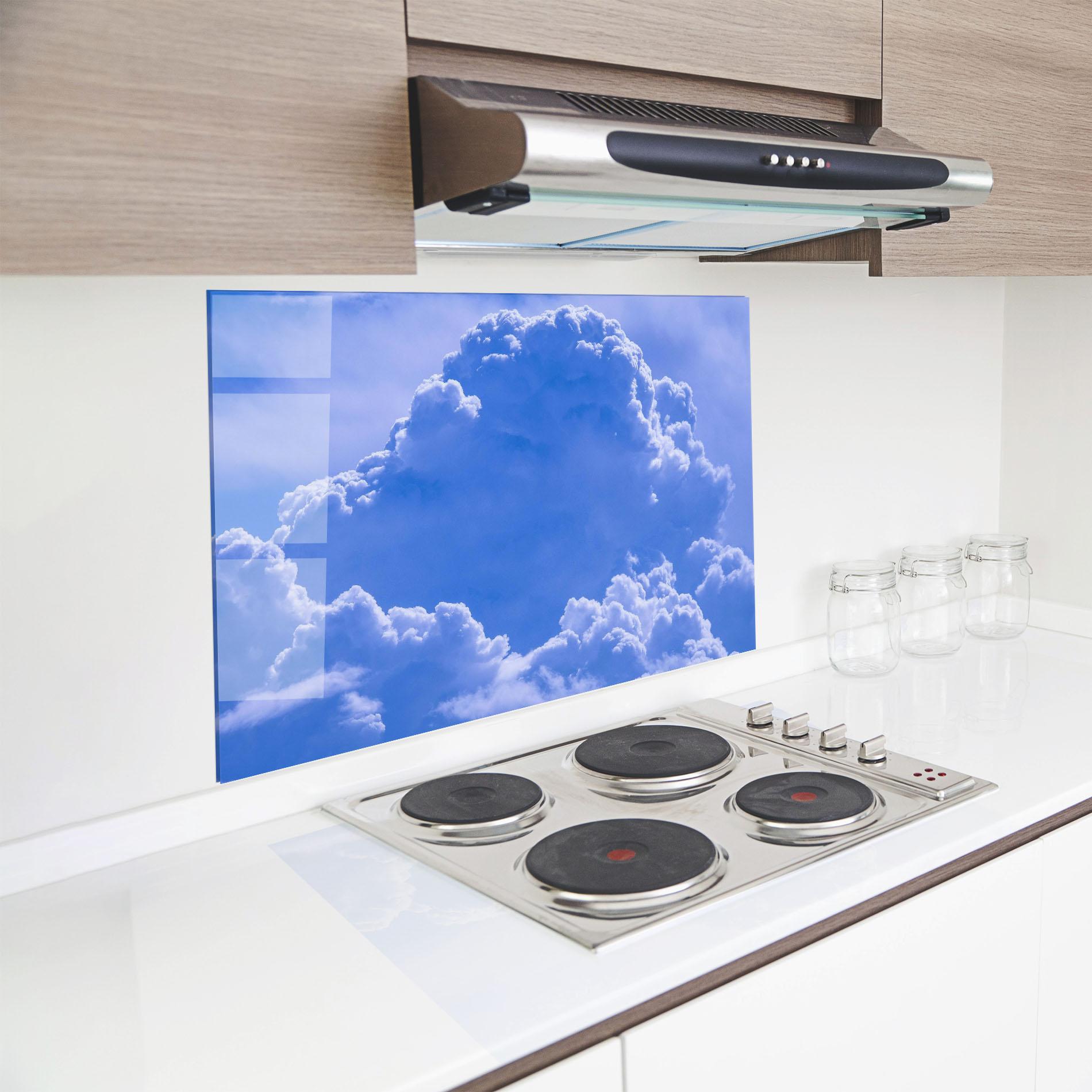 Panou Sticla Bucatarie Big Blue Cloud mockup 8