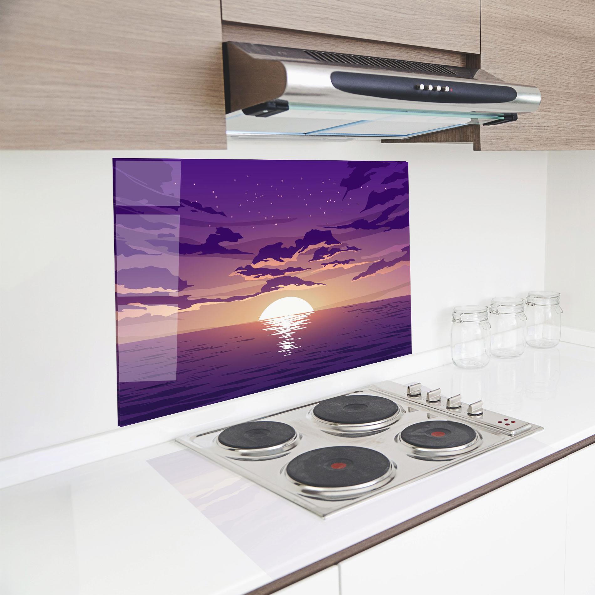 Panou Sticla Bucatarie Cloud Purple mockup 8
