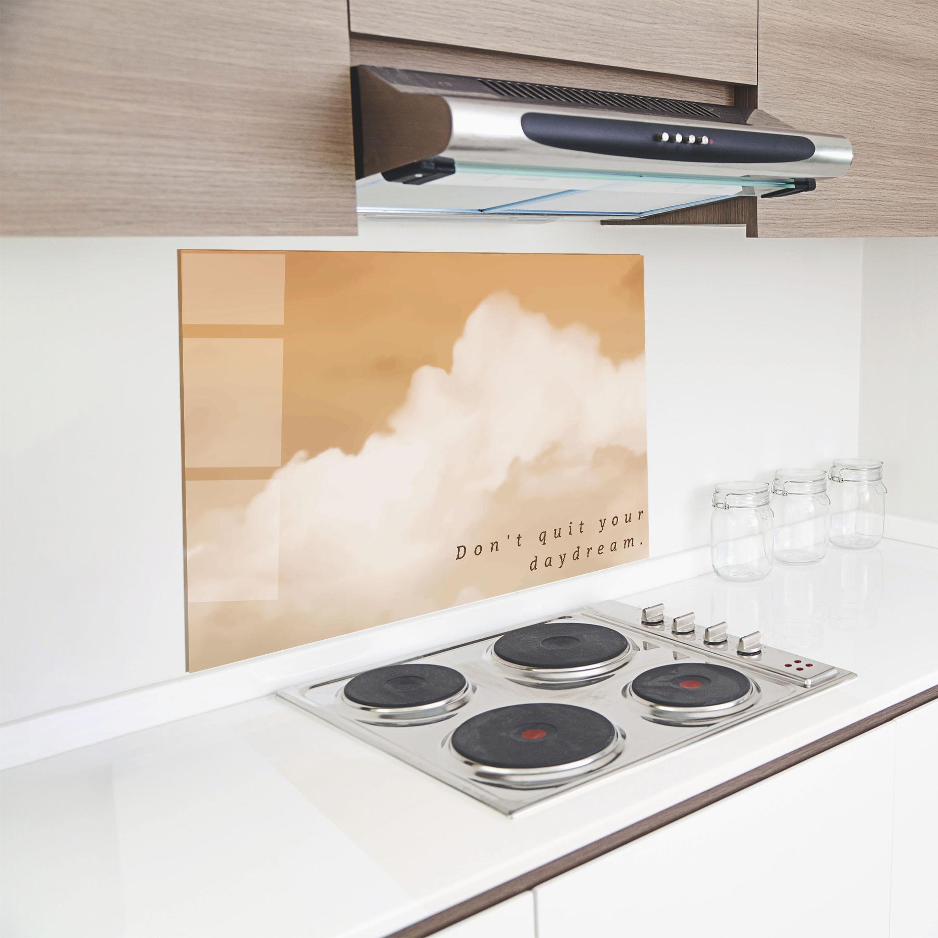 Panou Sticla Bucatarie Clouds Text mockup 8