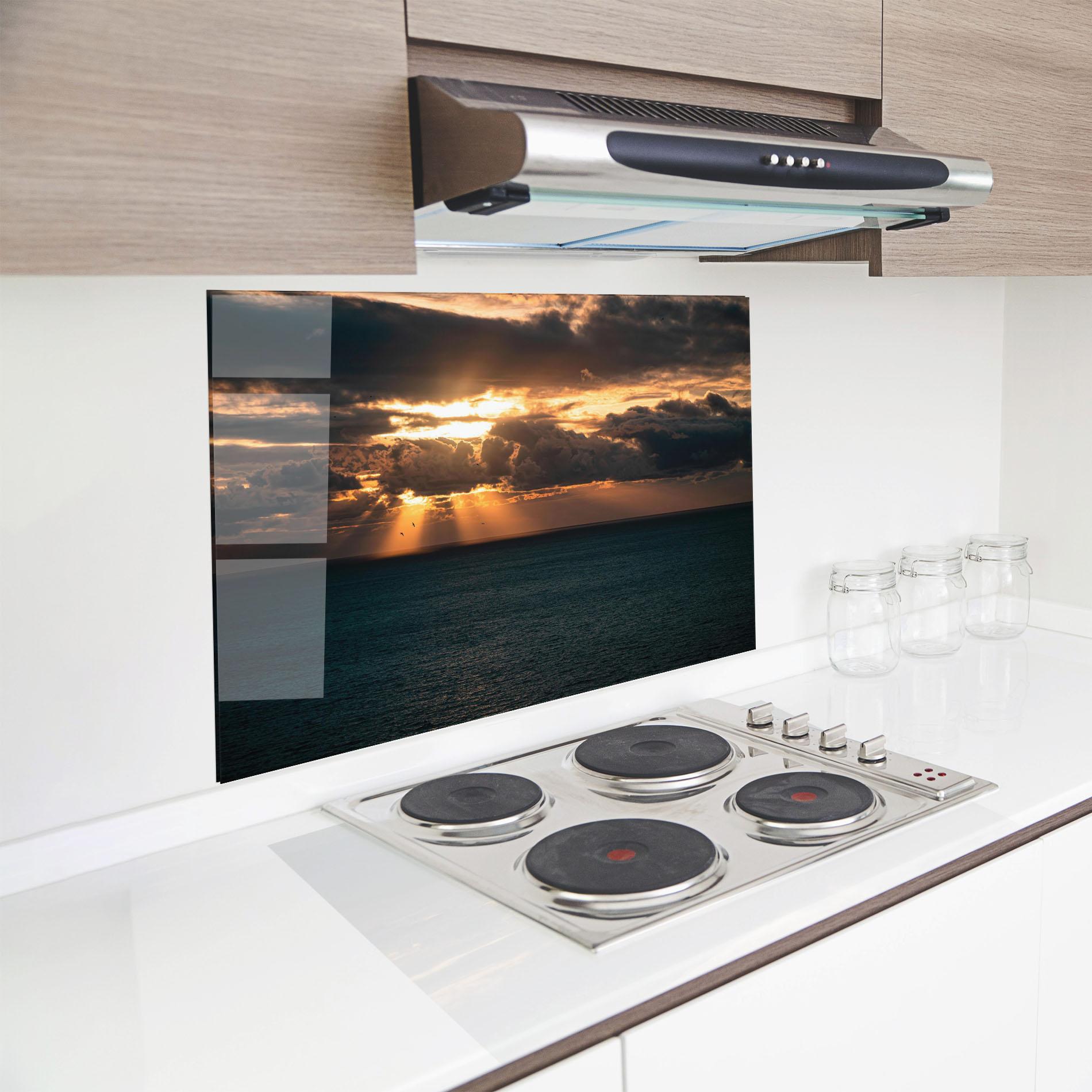 Panou Sticla Bucatarie Cloudy Sunrise mockup 8