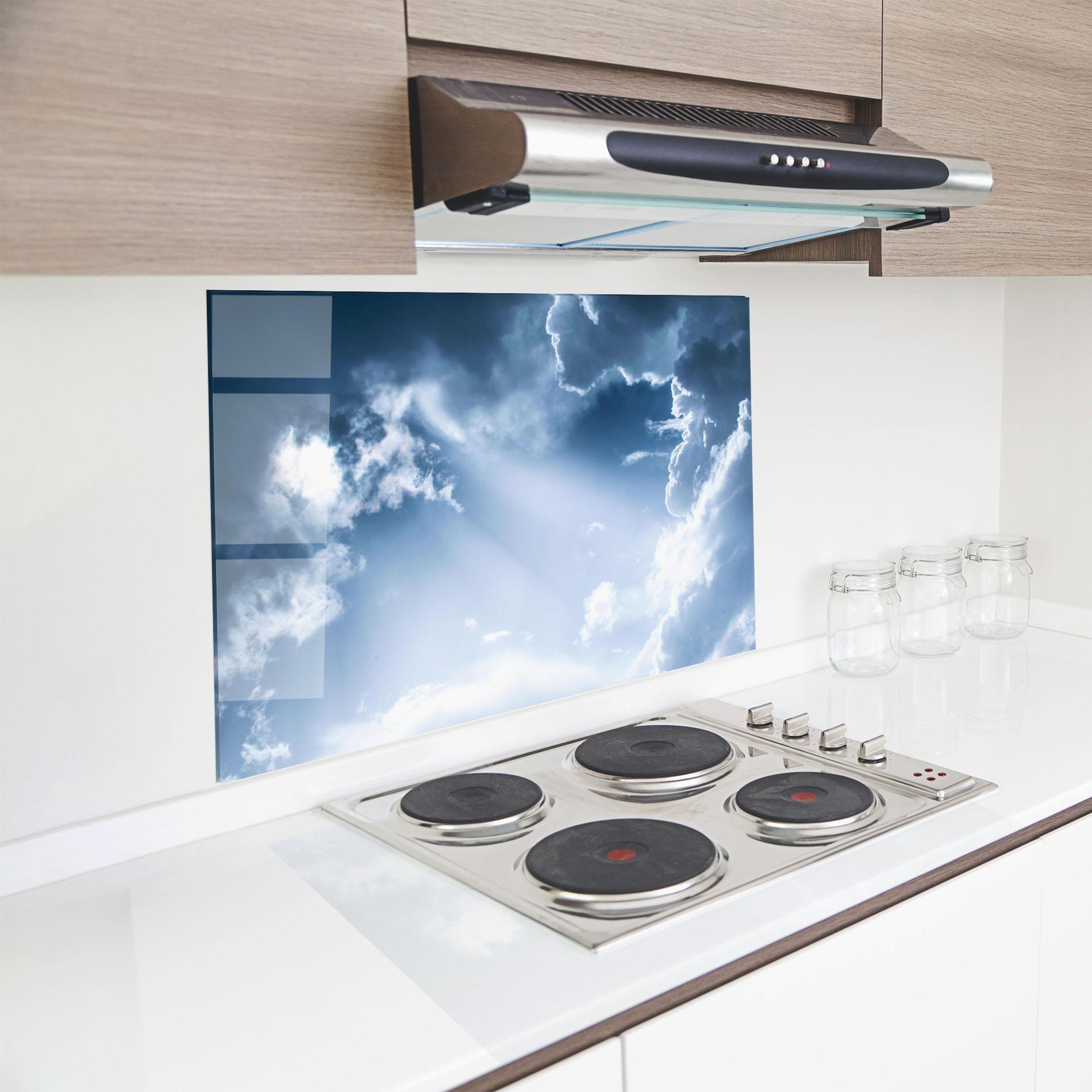 Panou Sticla Bucatarie Dark Blue Sky mockup 8