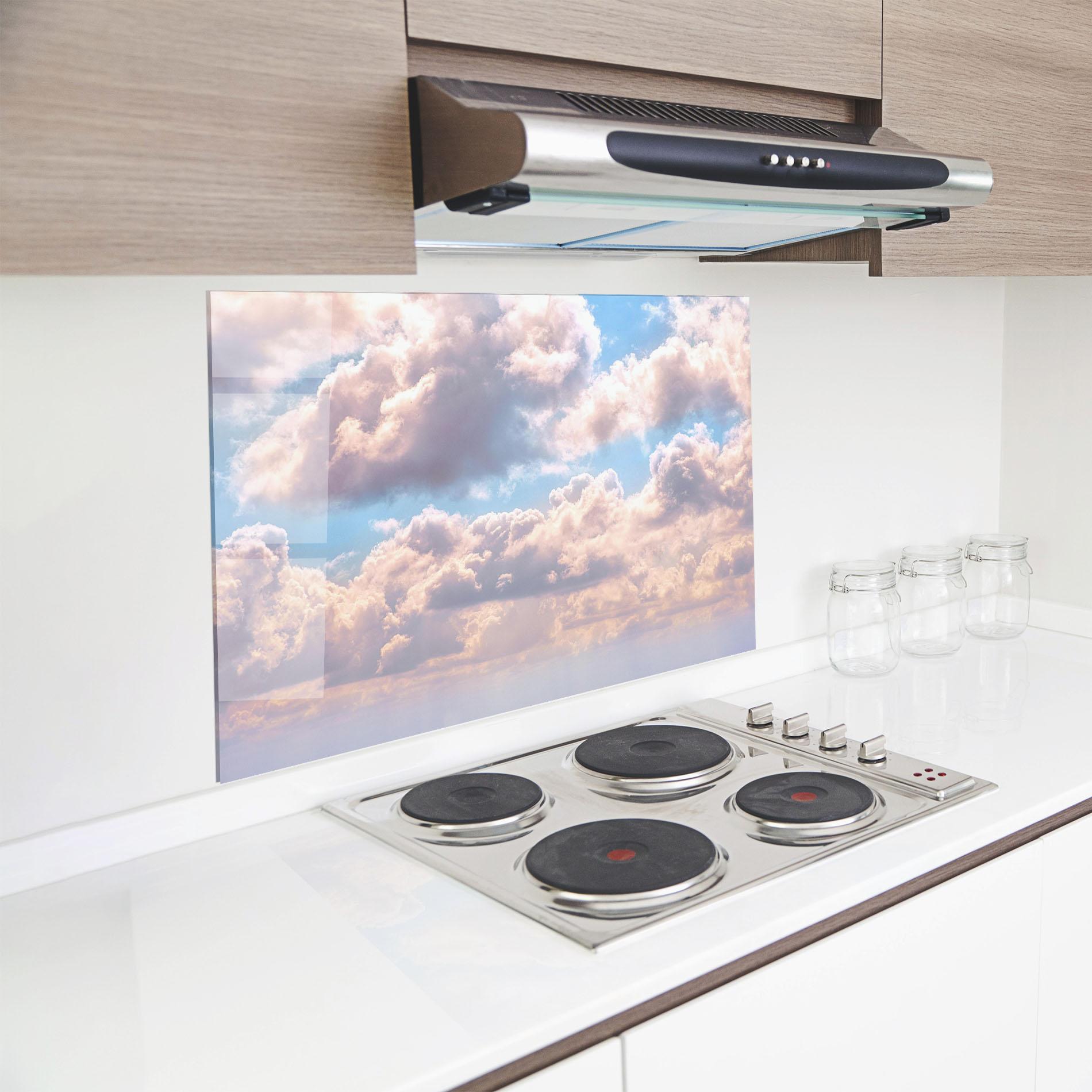 Panou Sticla Bucatarie Dreamy Clouds mockup 8
